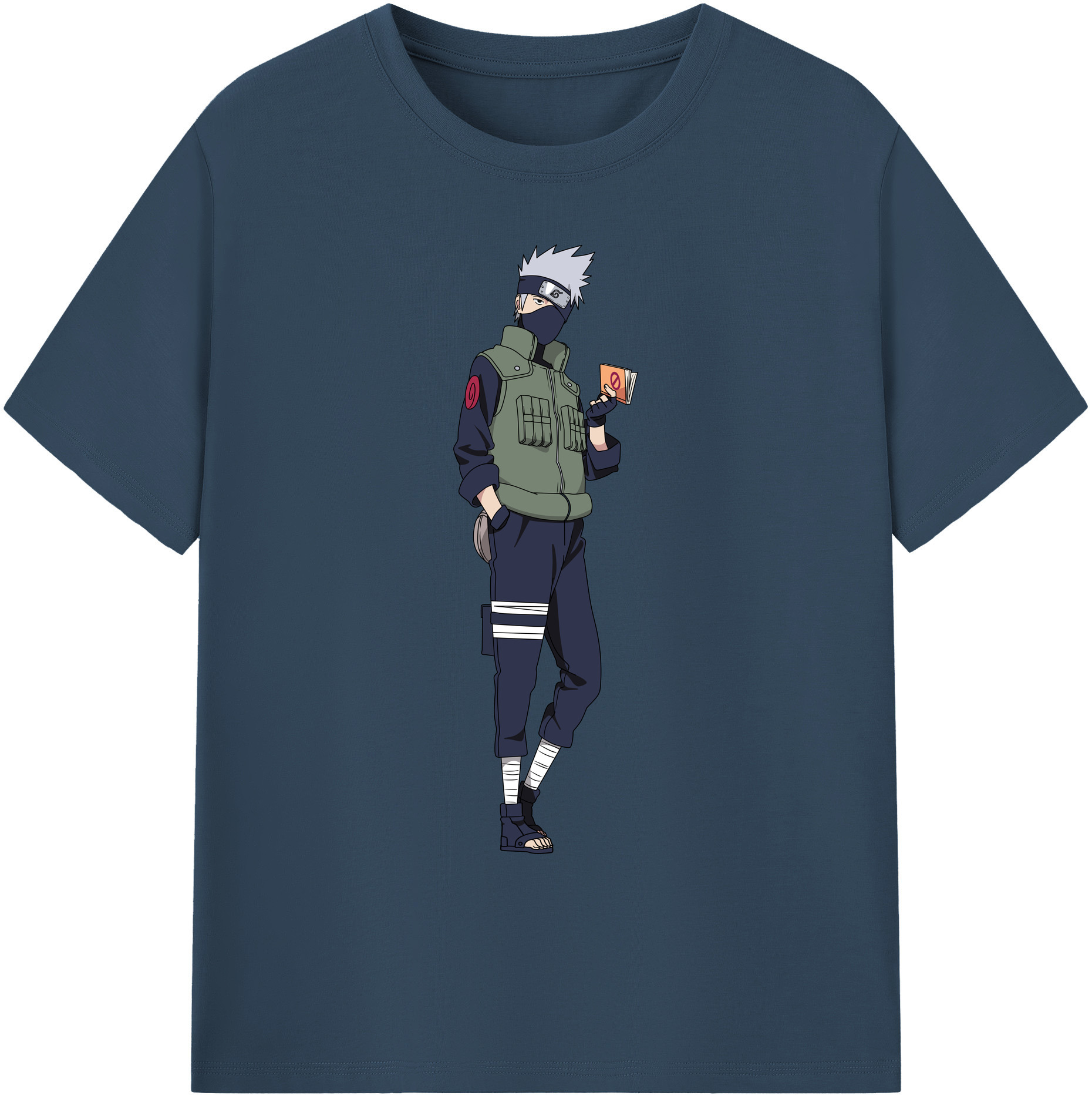 （画像用） NARUTO -ナルト- はたけ カカシ Hatake Kakashi 綿100％ メンズ半袖Tシャツ｜肌触りやわらか＆通気性