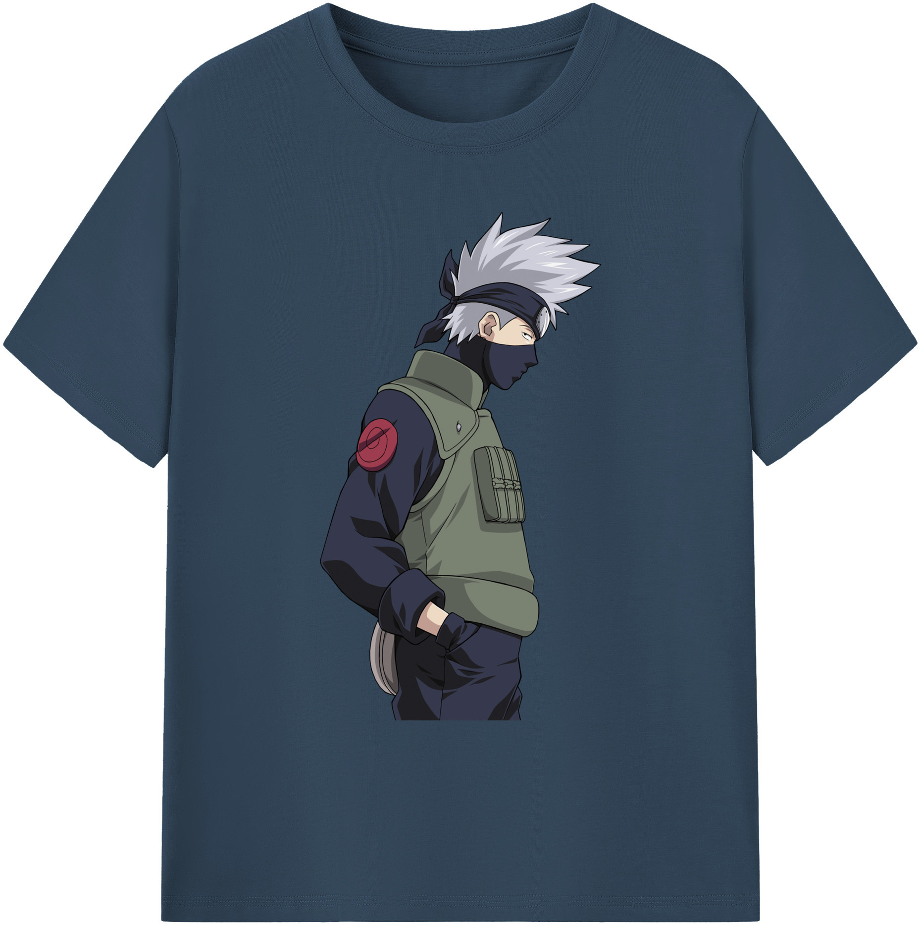 （画像用） NARUTO -ナルト- はたけ カカシ Hatake Kakashi 綿100％ メンズ半袖Tシャツ｜肌触りやわらか＆通気性