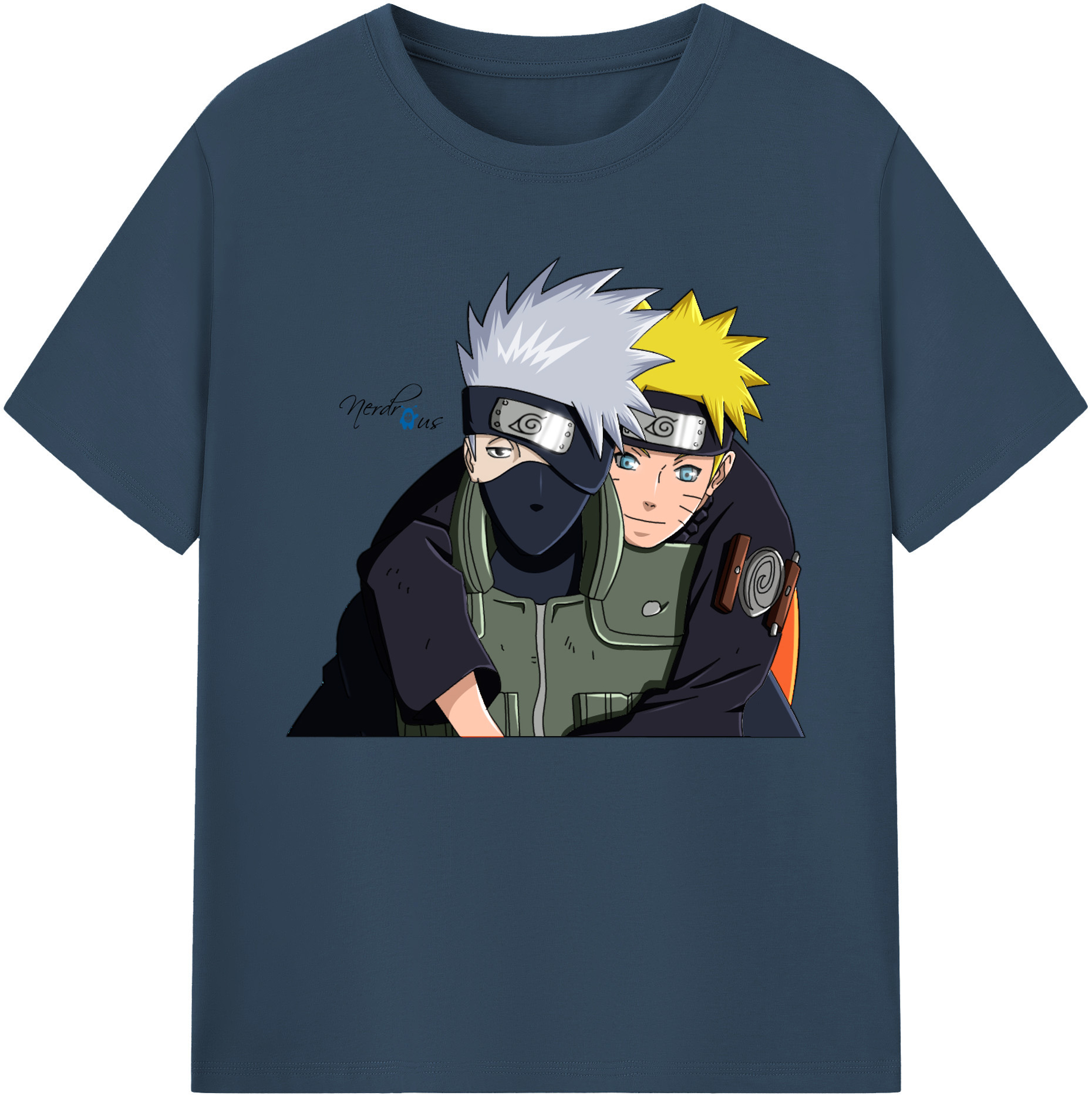 （画像用） NARUTO -ナルト- はたけ カカシ Hatake Kakashi 綿100％ メンズ半袖Tシャツ｜肌触りやわらか＆通気性