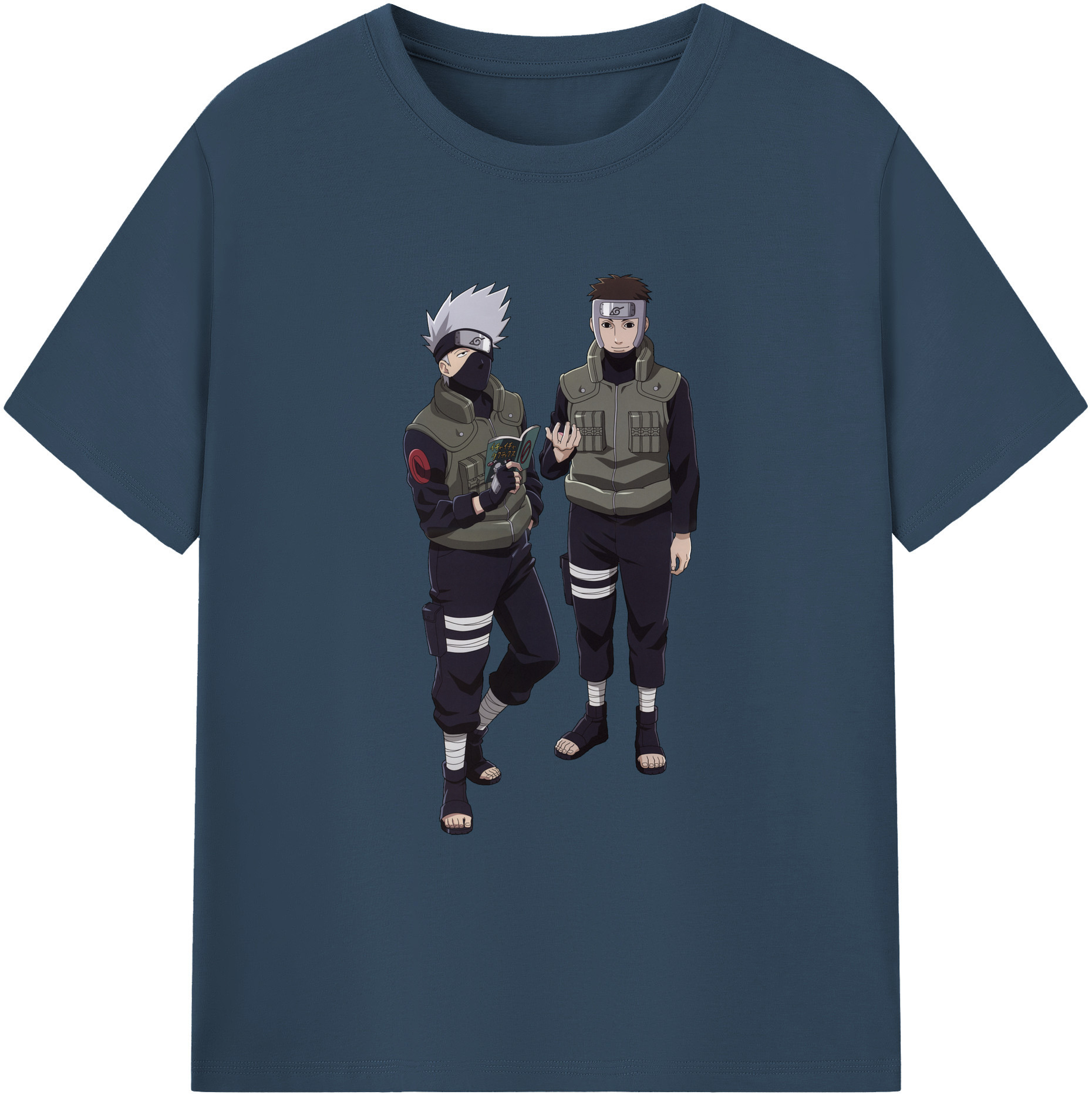 （画像用） NARUTO -ナルト- はたけ カカシ Hatake Kakashi 綿100％ メンズ半袖Tシャツ｜肌触りやわらか＆通気性