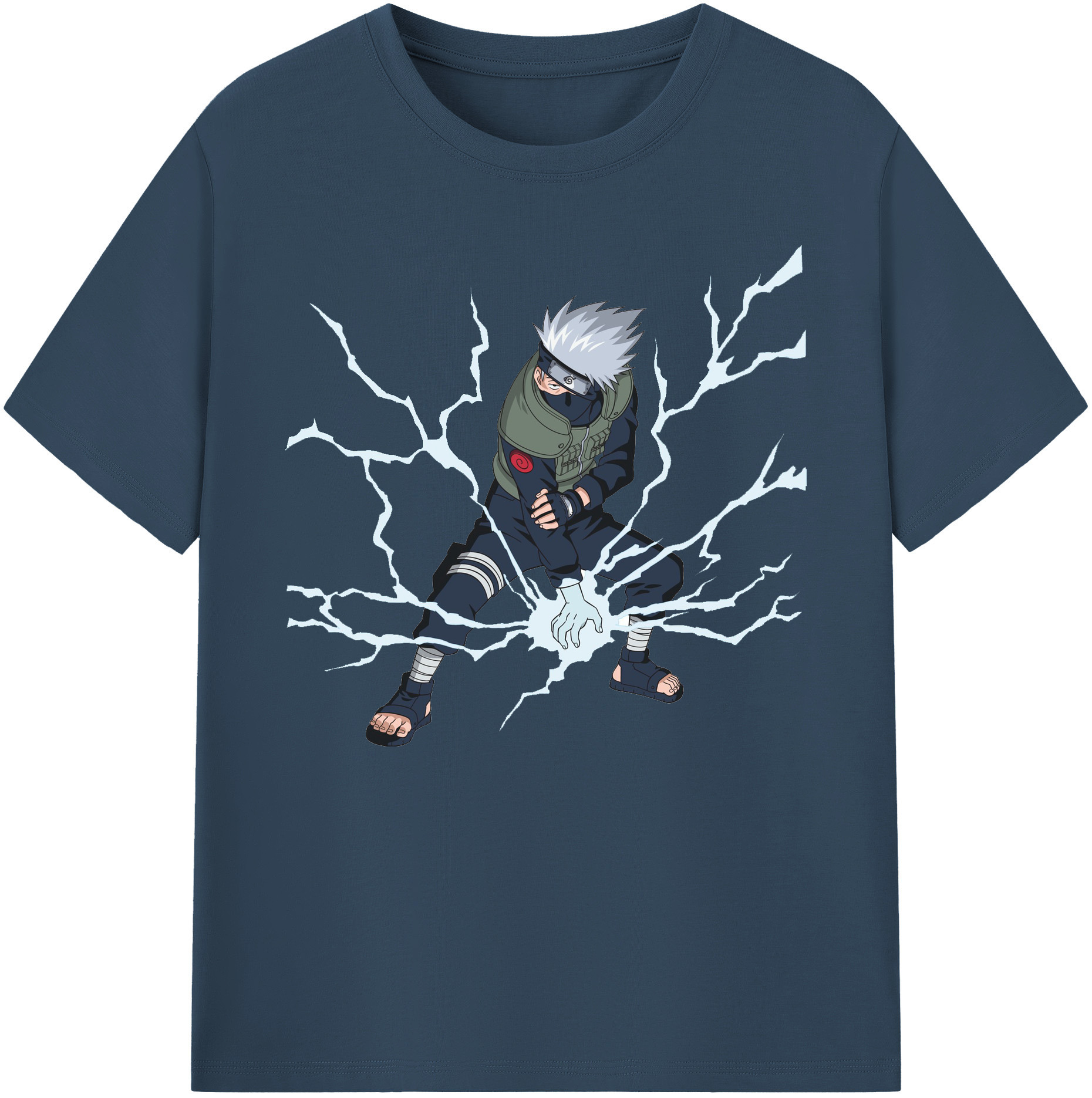（画像用） NARUTO -ナルト- はたけ カカシ Hatake Kakashi 綿100％ メンズ半袖Tシャツ｜肌触りやわらか＆通気性