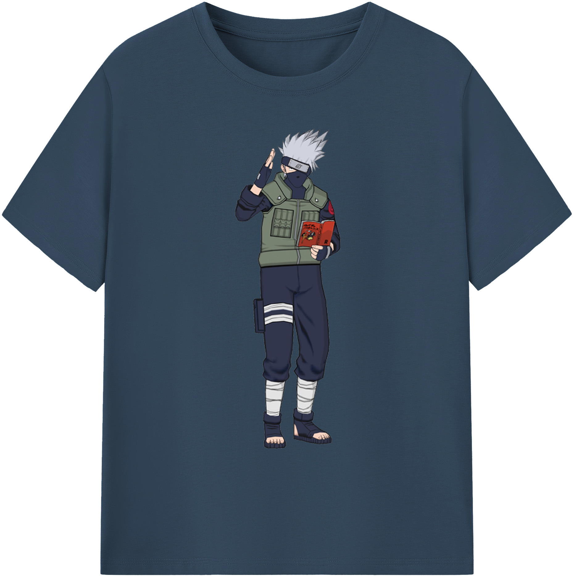 （画像用） NARUTO -ナルト- はたけ カカシ Hatake Kakashi 綿100％ メンズ半袖Tシャツ｜肌触りやわらか＆通気性