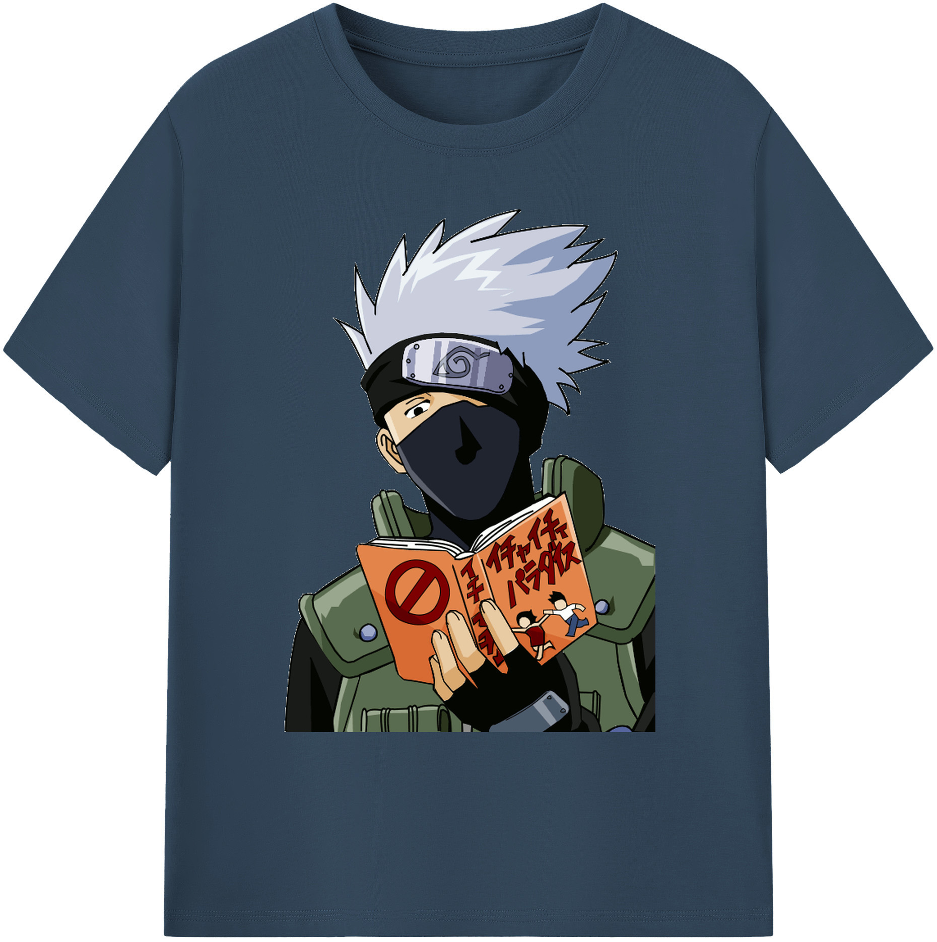 （画像用） NARUTO -ナルト- はたけ カカシ Hatake Kakashi 綿100％ メンズ半袖Tシャツ｜肌触りやわらか＆通気性