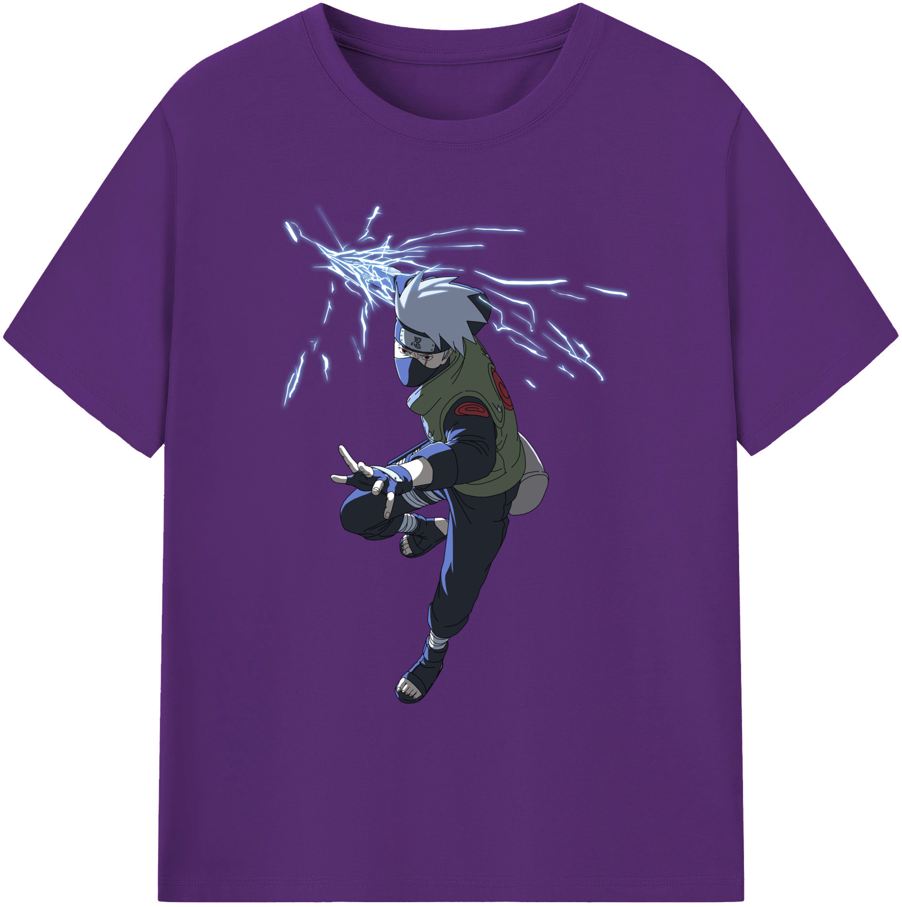 （画像用） NARUTO -ナルト- はたけ カカシ Hatake Kakashi 綿100％ メンズ半袖Tシャツ｜肌触りやわらか＆通気性