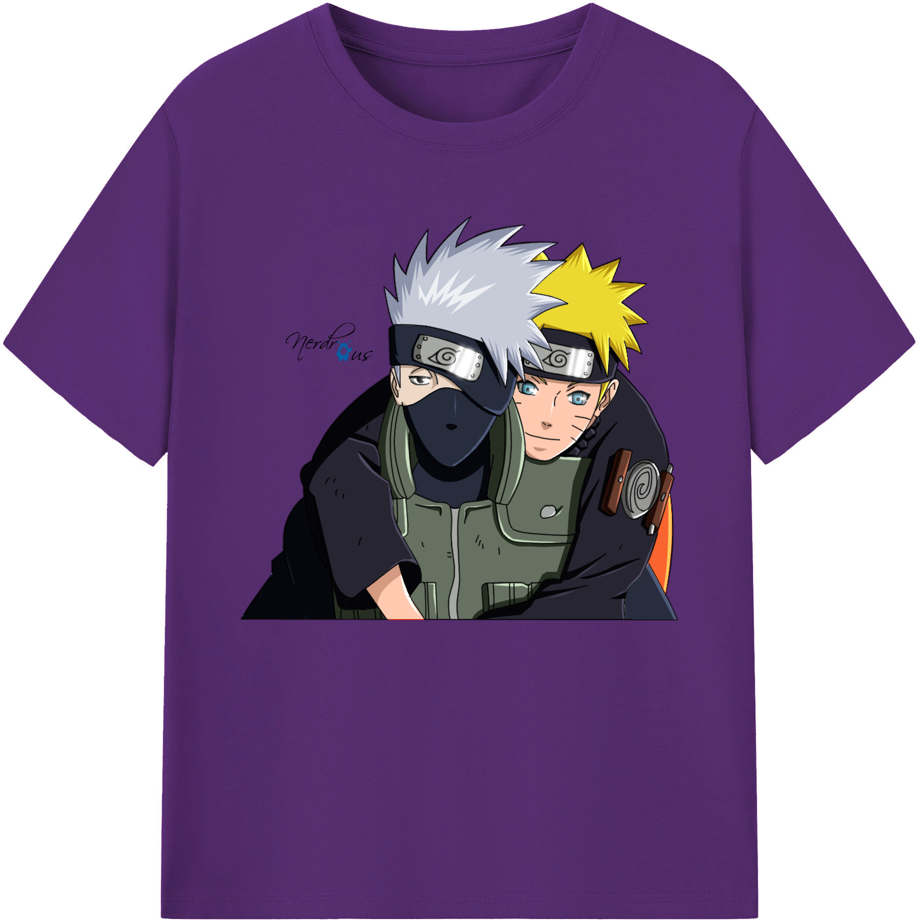 （画像用） NARUTO -ナルト- はたけ カカシ Hatake Kakashi 綿100％ メンズ半袖Tシャツ｜肌触りやわらか＆通気性