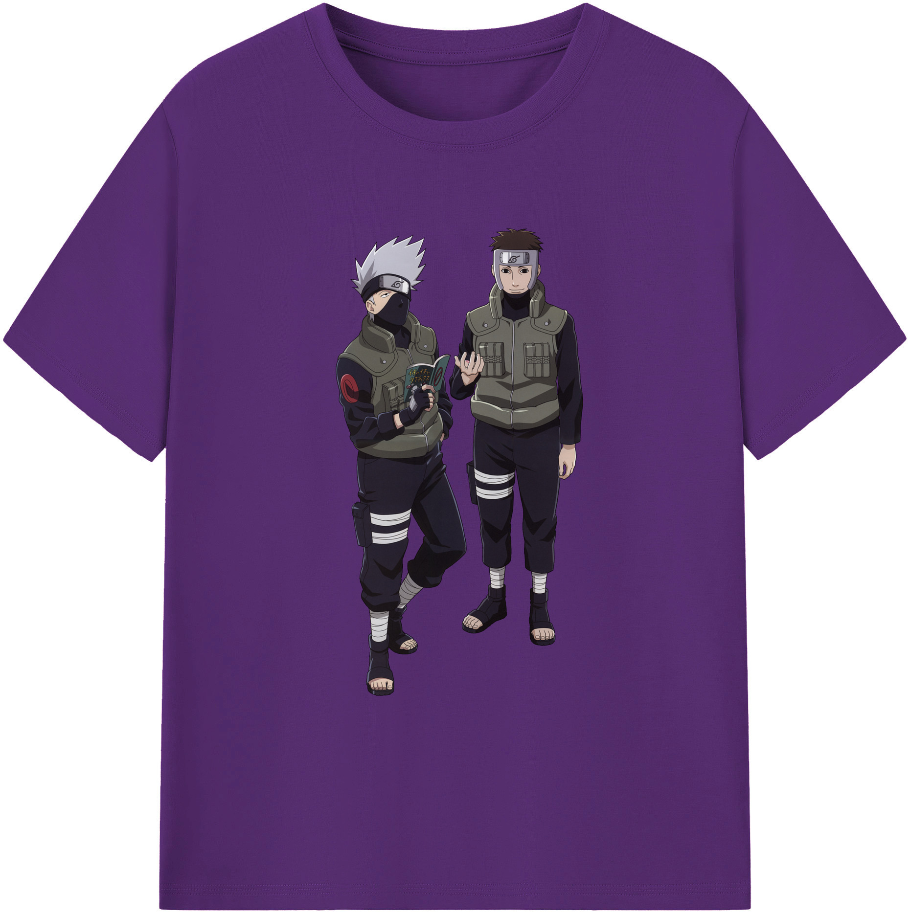 （画像用） NARUTO -ナルト- はたけ カカシ Hatake Kakashi 綿100％ メンズ半袖Tシャツ｜肌触りやわらか＆通気性