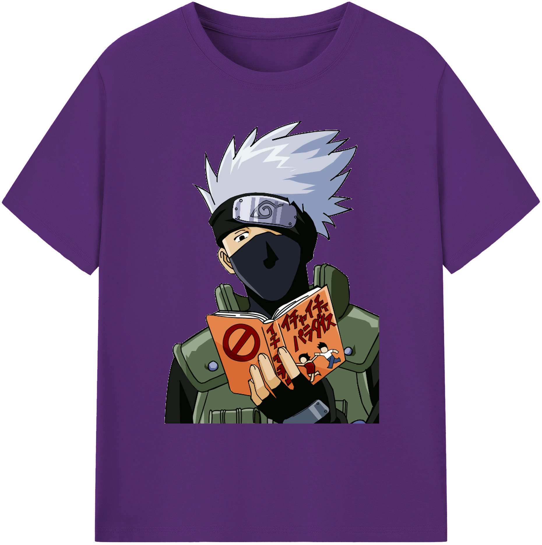 （画像用） NARUTO -ナルト- はたけ カカシ Hatake Kakashi 綿100％ メンズ半袖Tシャツ｜肌触りやわらか＆通気性