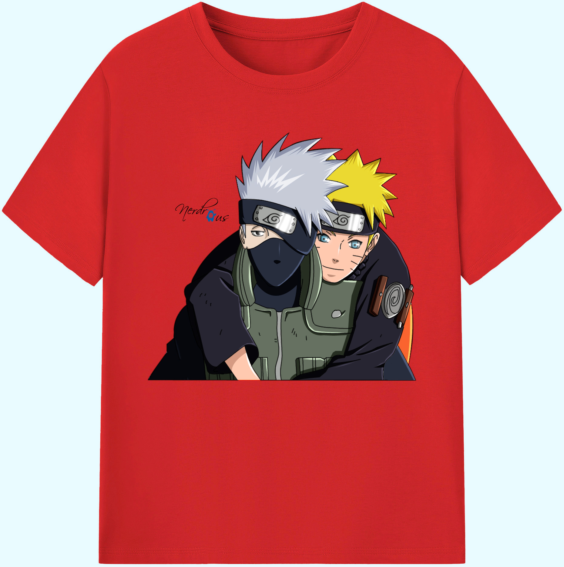（画像用） NARUTO -ナルト- はたけ カカシ Hatake Kakashi 綿100％ メンズ半袖Tシャツ｜肌触りやわらか＆通気性