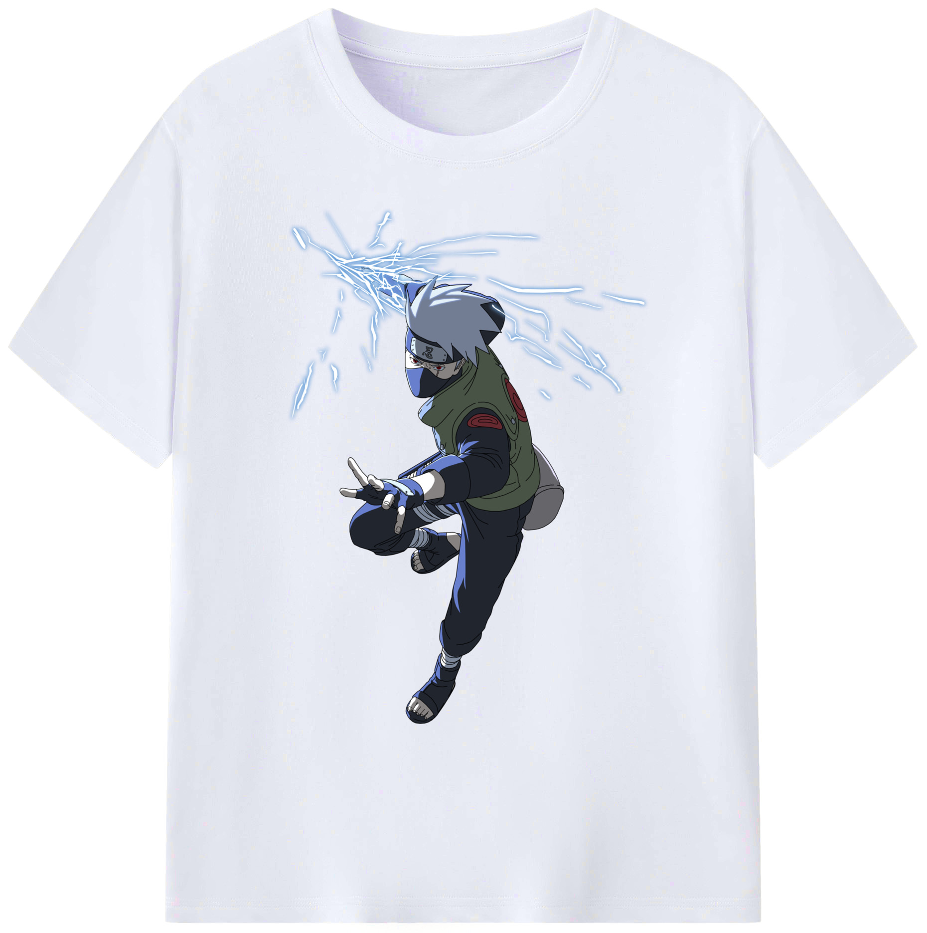 （画像用） NARUTO -ナルト- はたけ カカシ Hatake Kakashi 綿100％ メンズ半袖Tシャツ｜肌触りやわらか＆通気性