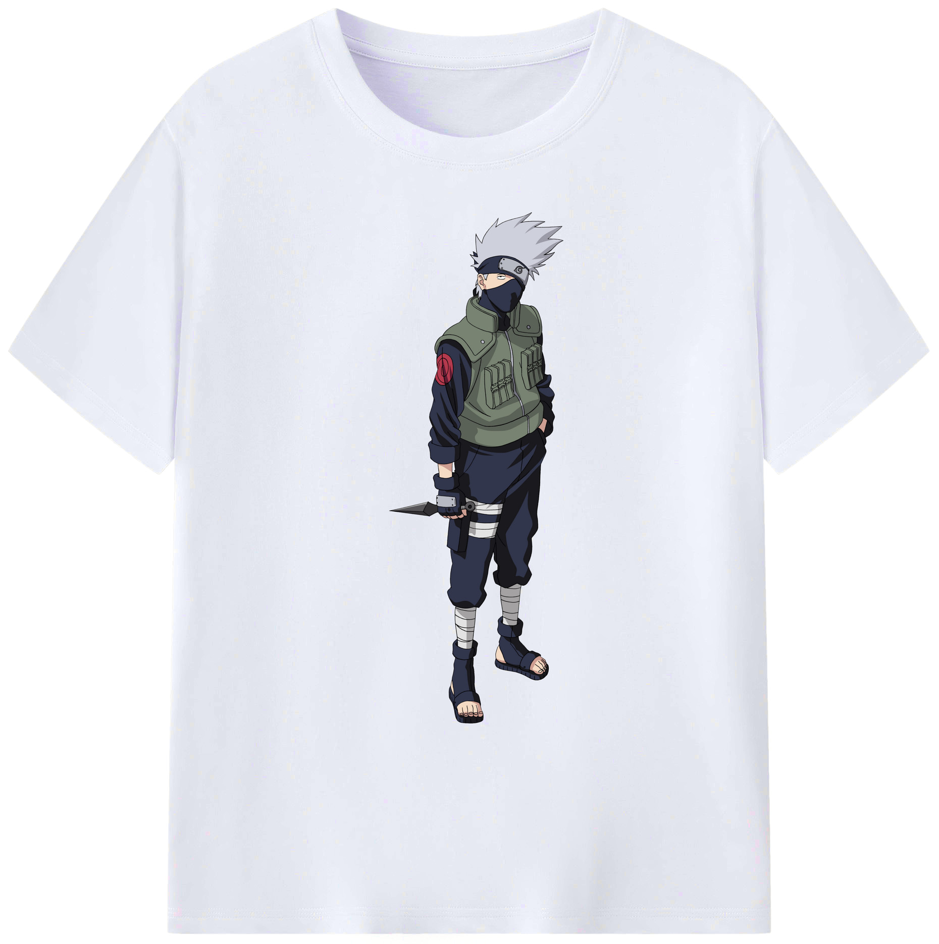 （画像用） NARUTO -ナルト- はたけ カカシ Hatake Kakashi 綿100％ メンズ半袖Tシャツ｜肌触りやわらか＆通気性