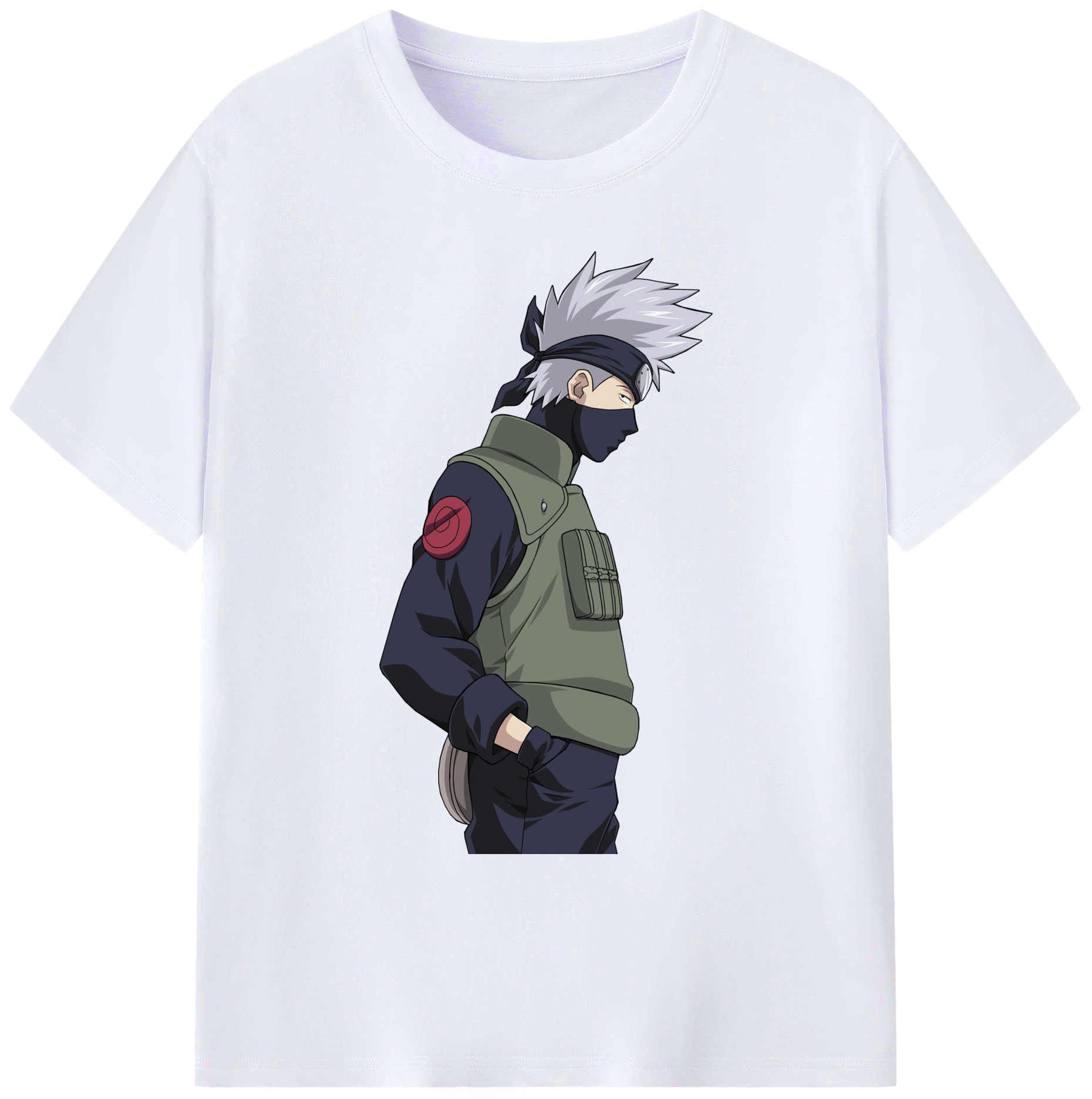 （画像用） NARUTO -ナルト- はたけ カカシ Hatake Kakashi 綿100％ メンズ半袖Tシャツ｜肌触りやわらか＆通気性