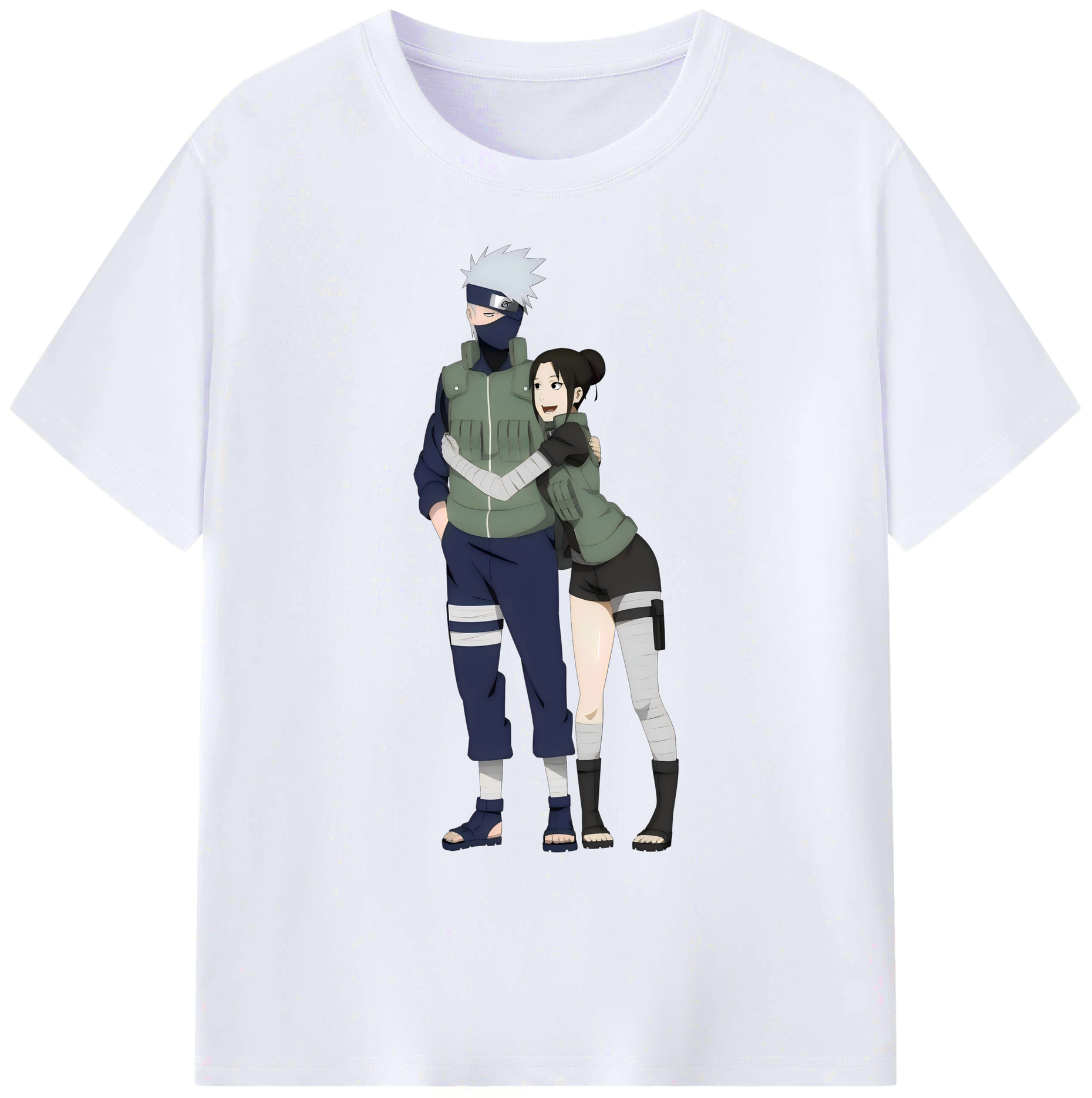 （画像用） NARUTO -ナルト- はたけ カカシ Hatake Kakashi 綿100％ メンズ半袖Tシャツ｜肌触りやわらか＆通気性