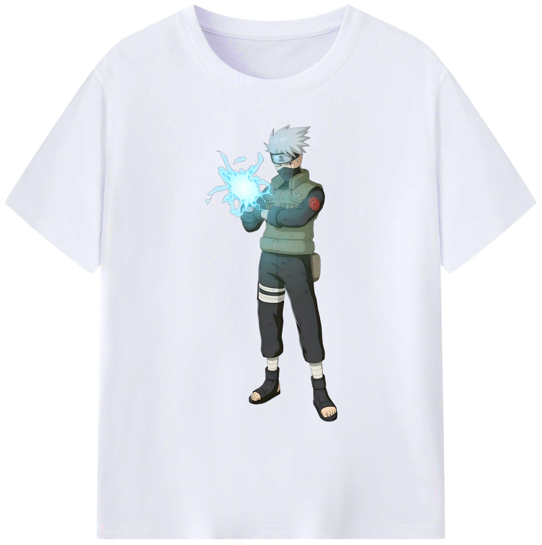 （画像用） NARUTO -ナルト- はたけ カカシ Hatake Kakashi 綿100％ メンズ半袖Tシャツ｜肌触りやわらか＆通気性