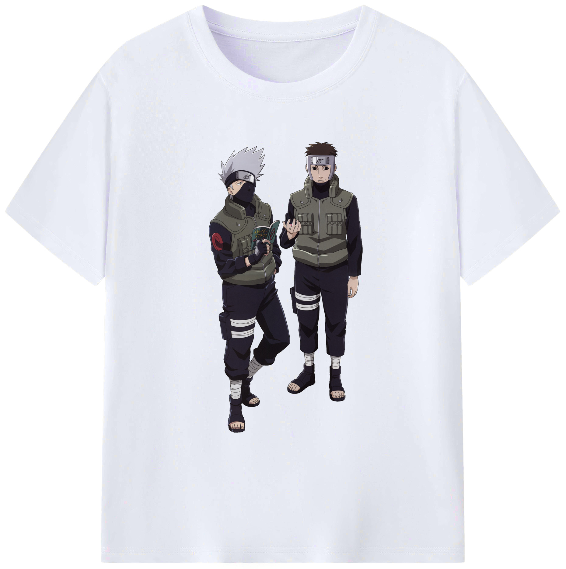 （画像用） NARUTO -ナルト- はたけ カカシ Hatake Kakashi 綿100％ メンズ半袖Tシャツ｜肌触りやわらか＆通気性