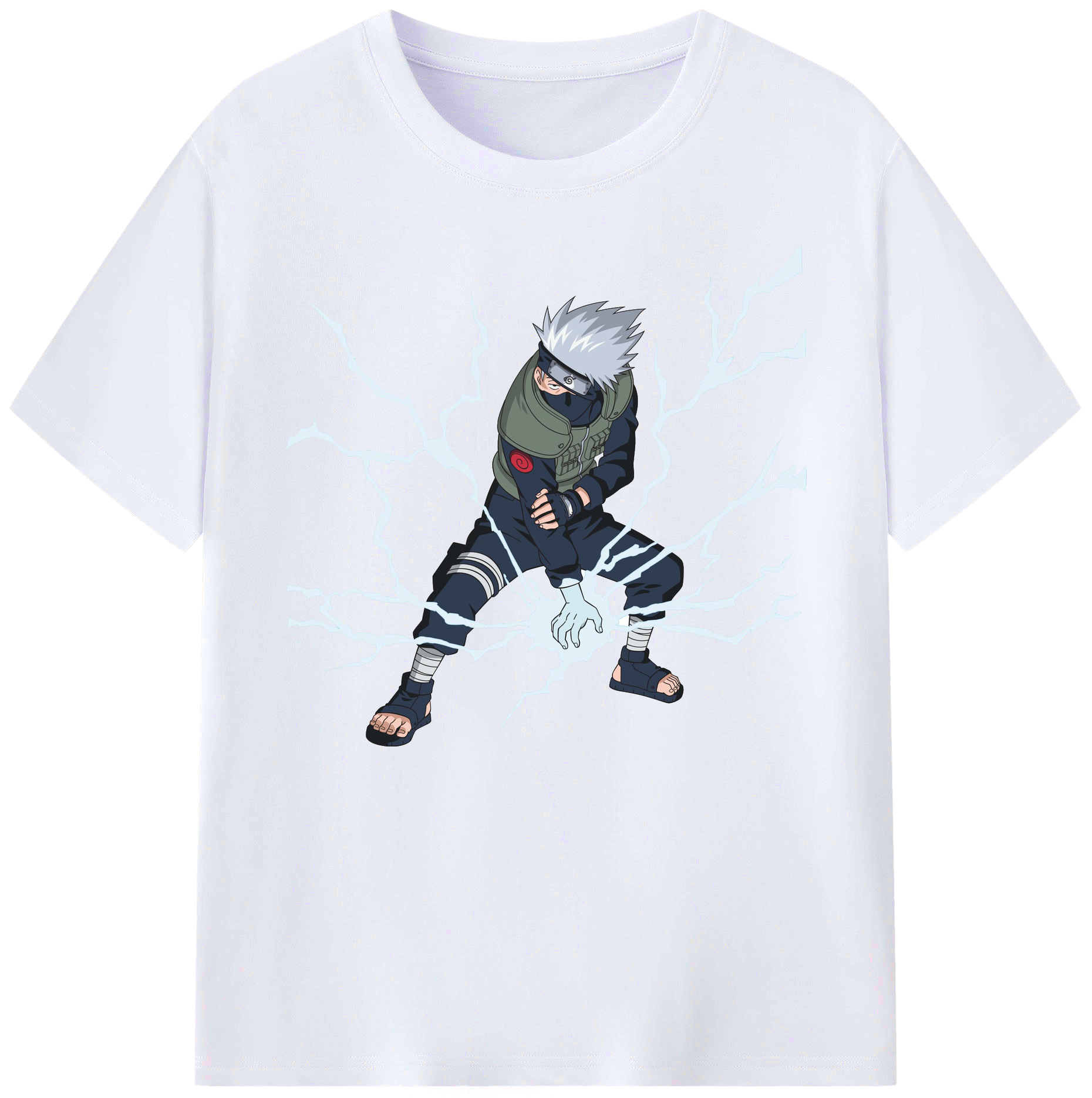 （画像用） NARUTO -ナルト- はたけ カカシ Hatake Kakashi 綿100％ メンズ半袖Tシャツ｜肌触りやわらか＆通気性