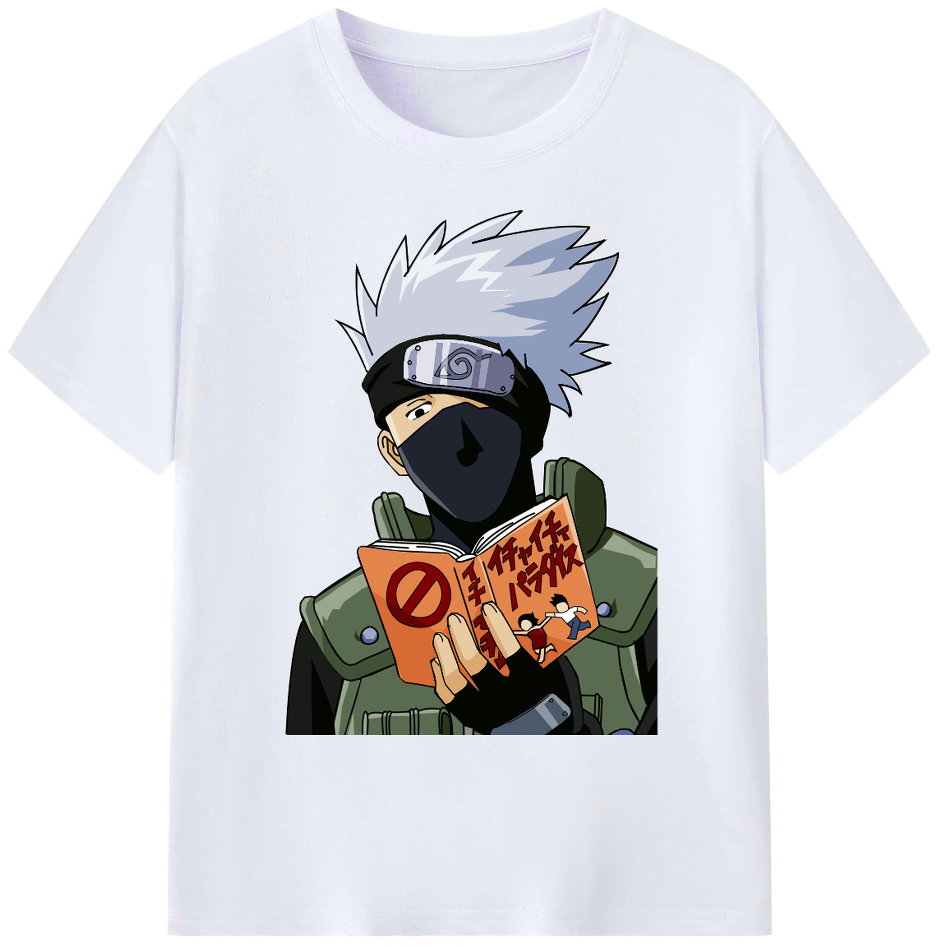 （画像用） NARUTO -ナルト- はたけ カカシ Hatake Kakashi 綿100％ メンズ半袖Tシャツ｜肌触りやわらか＆通気性