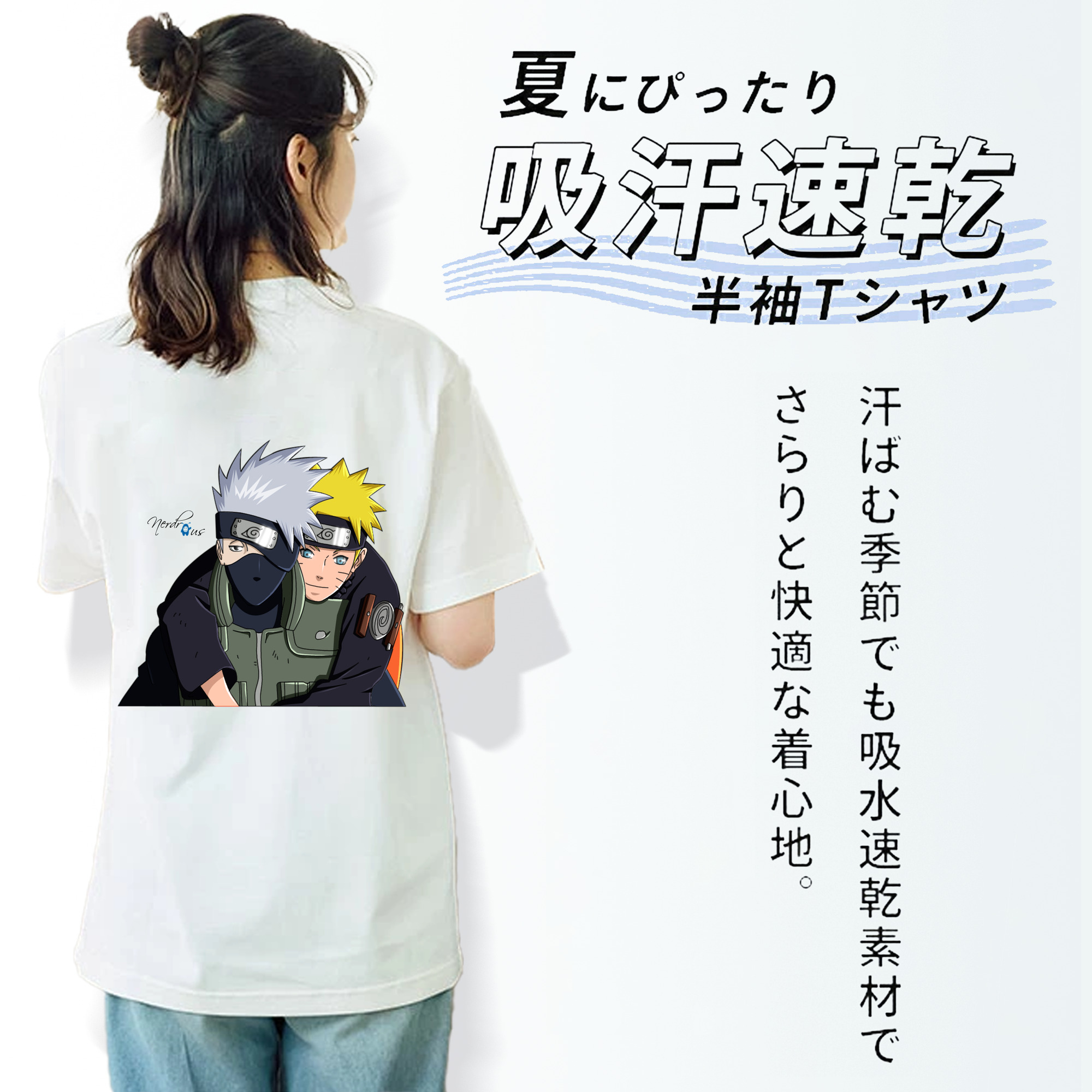 NARUTO -ナルト- はたけ カカシ Hatake Kakashi レディース半袖Tシャツ(バックプリント)