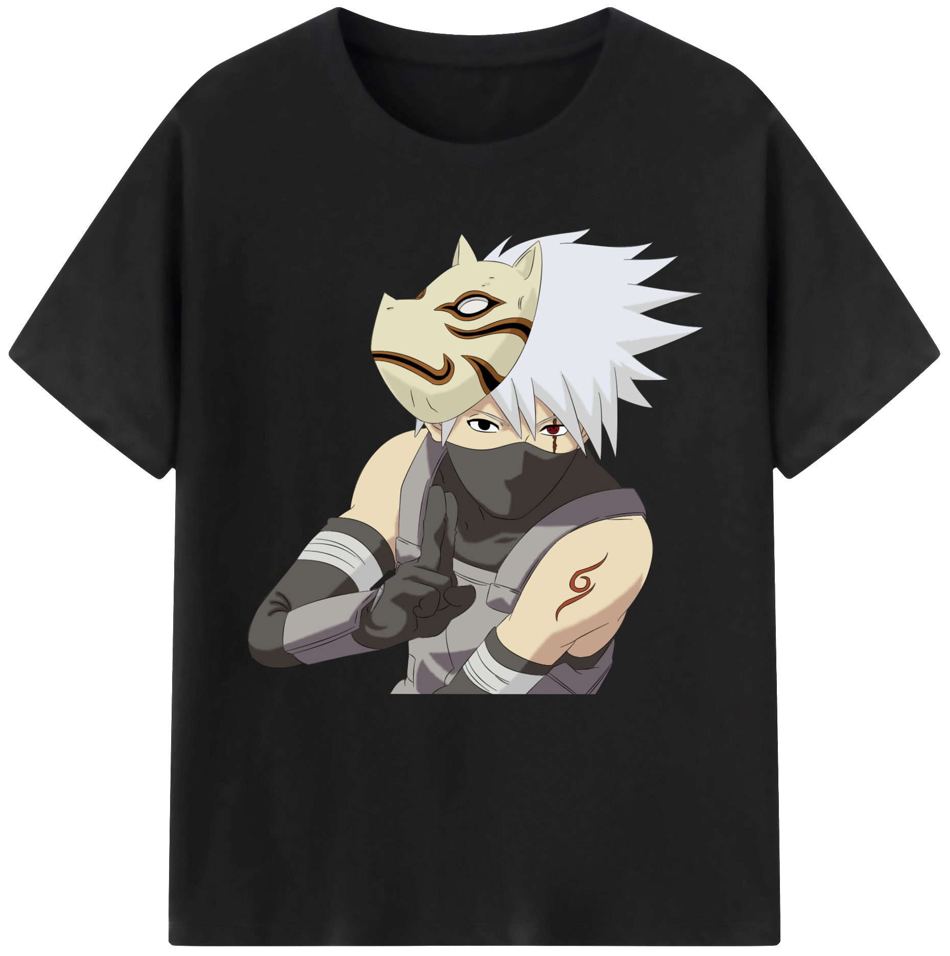 （画像用） NARUTO -ナルト- はたけ カカシ Hatake Kakashi レディースカジュアルプリントTシャツ（綿100％）