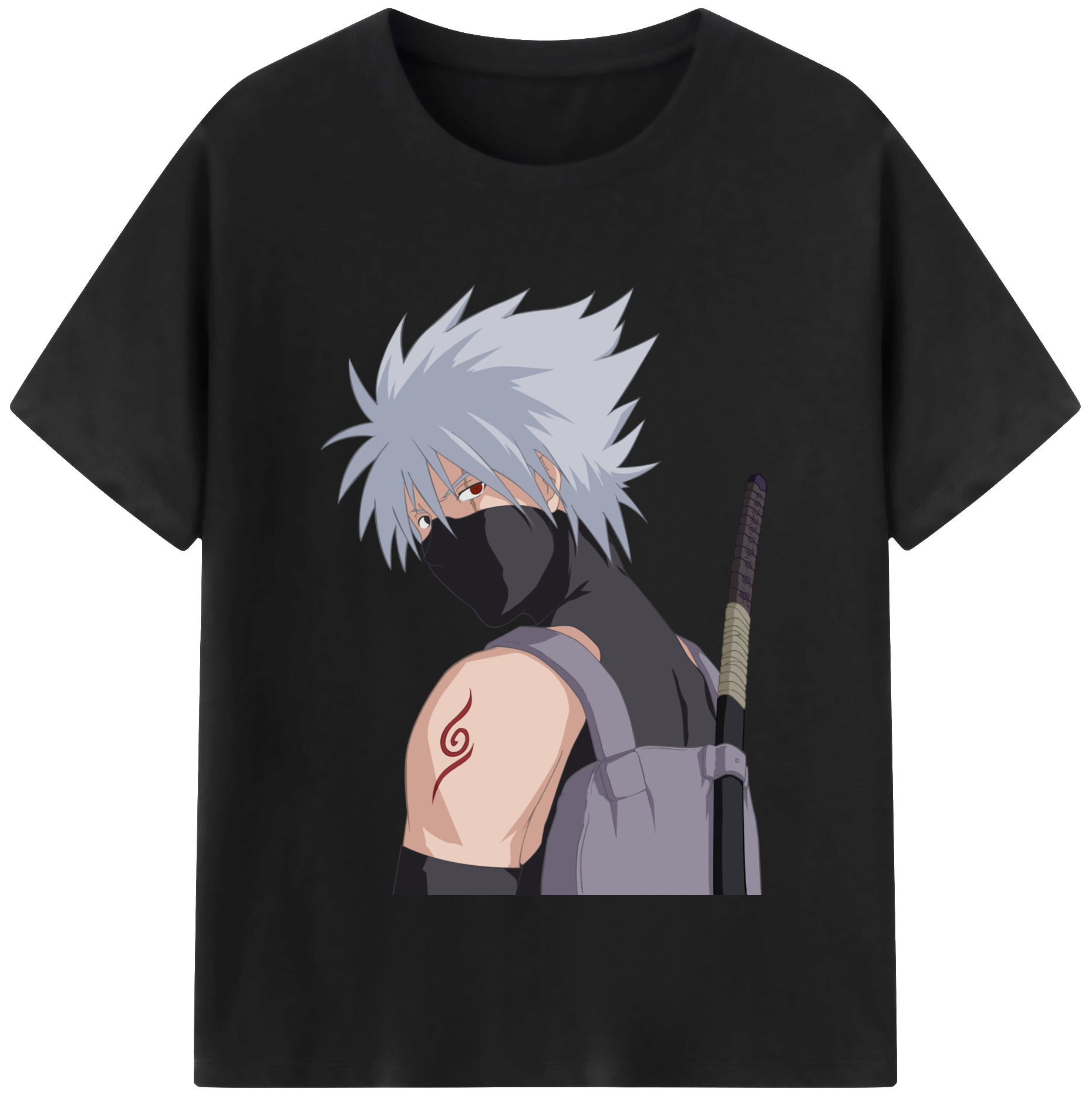 （画像用） NARUTO -ナルト- はたけ カカシ Hatake Kakashi レディースカジュアルプリントTシャツ（綿100％）