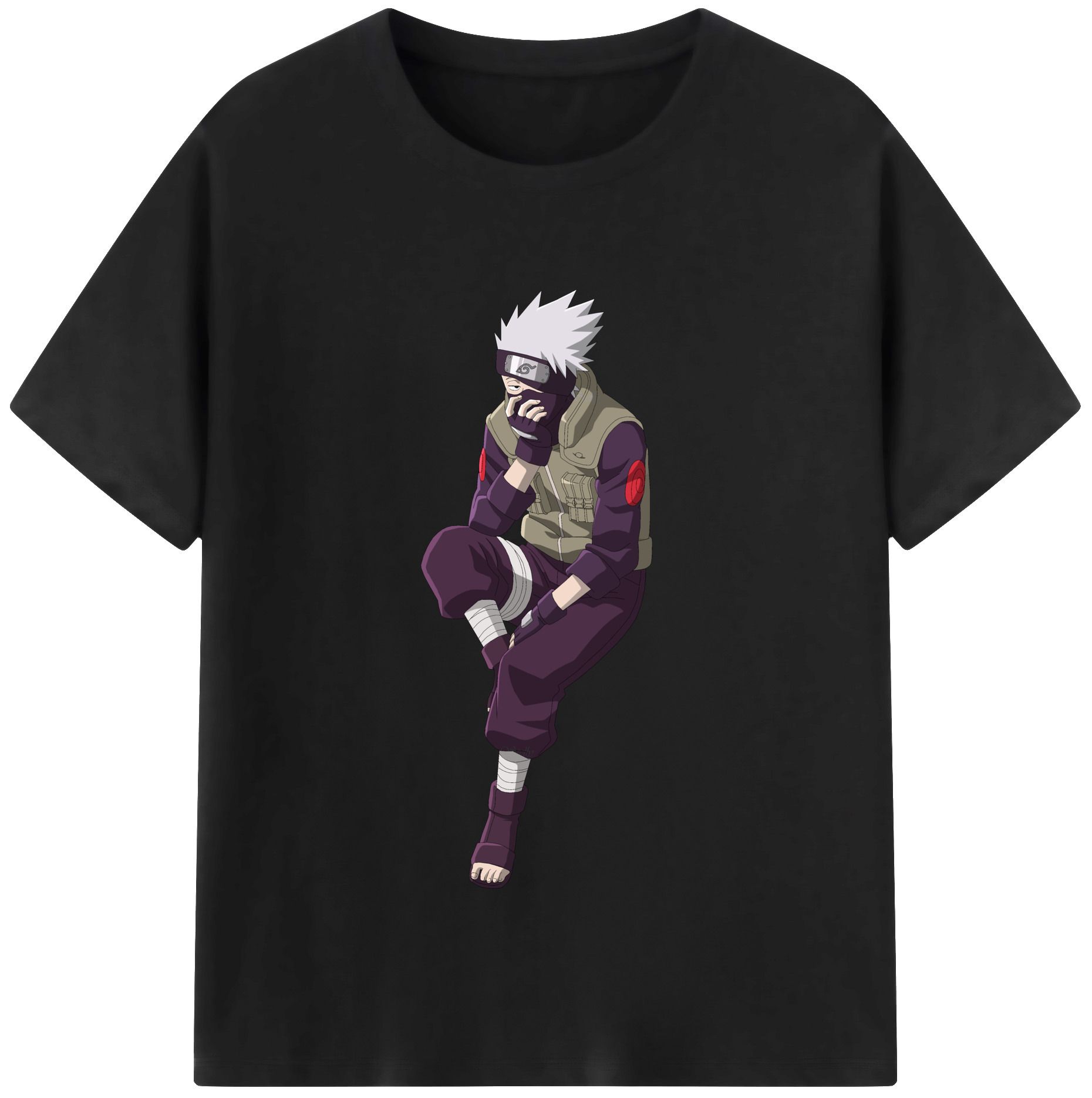 （画像用） NARUTO -ナルト- はたけ カカシ Hatake Kakashi レディースカジュアルプリントTシャツ（綿100％）