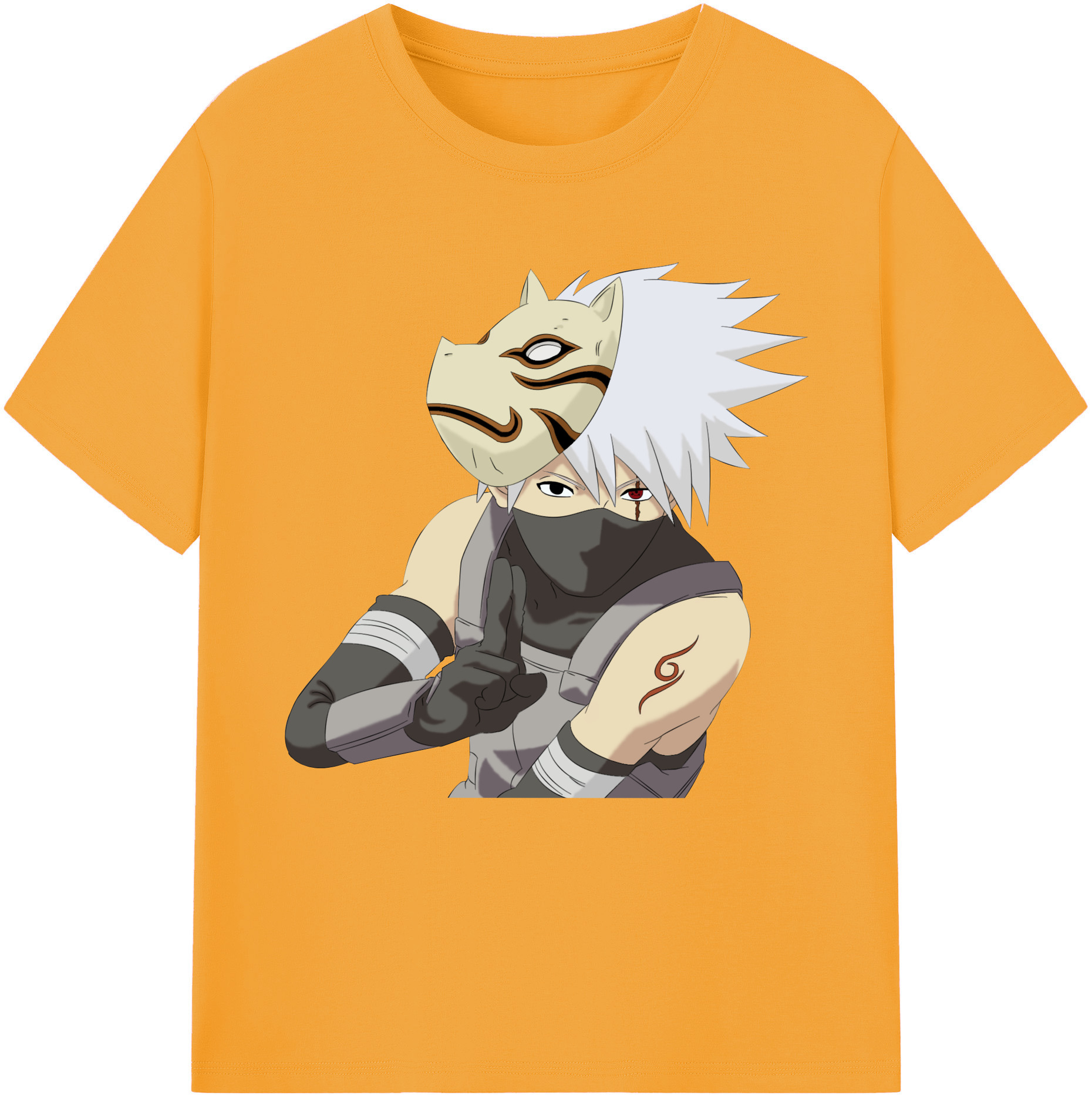（画像用） NARUTO -ナルト- はたけ カカシ Hatake Kakashi レディースカジュアルプリントTシャツ（綿100％）