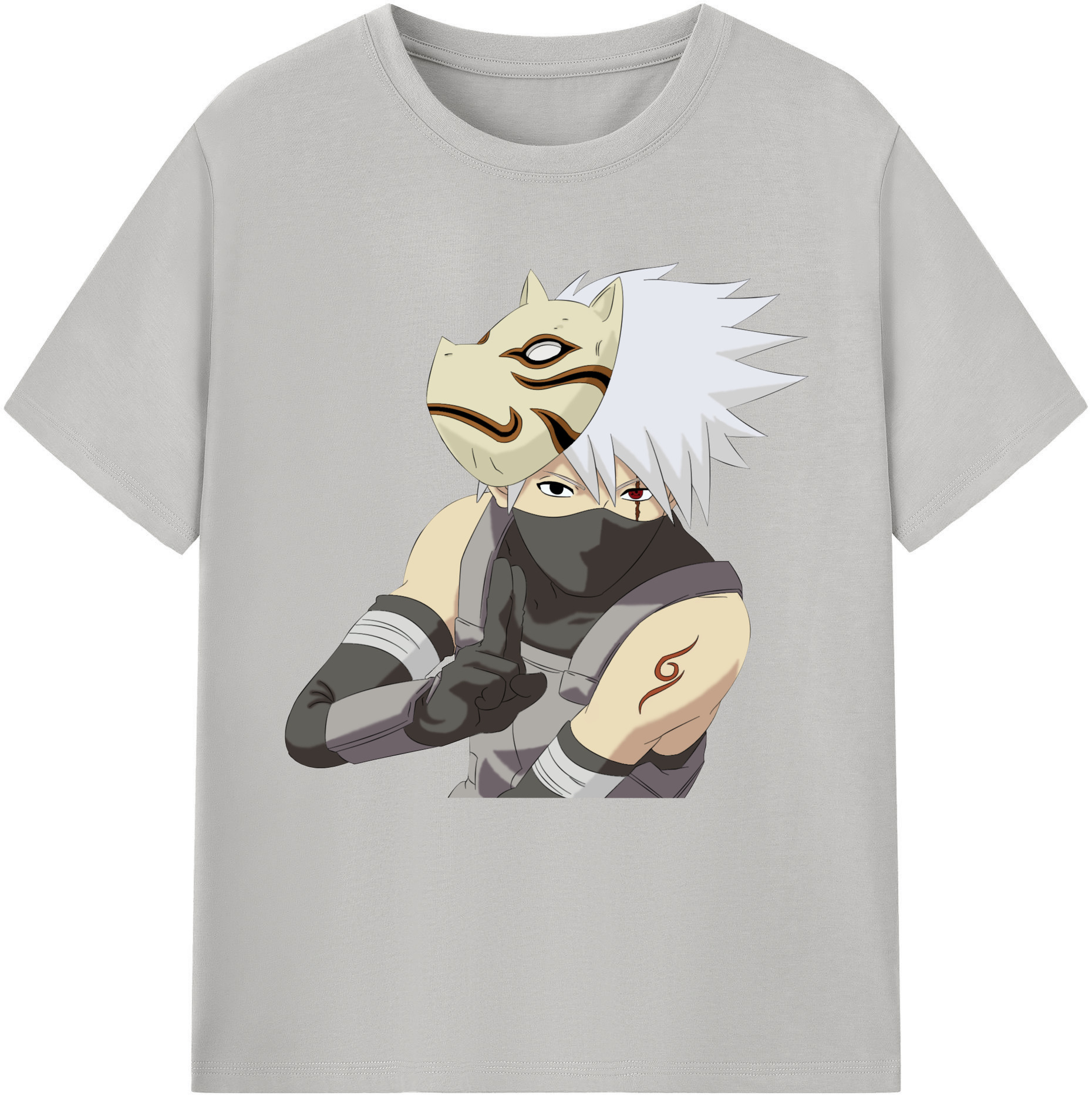 （画像用） NARUTO -ナルト- はたけ カカシ Hatake Kakashi レディースカジュアルプリントTシャツ（綿100％）
