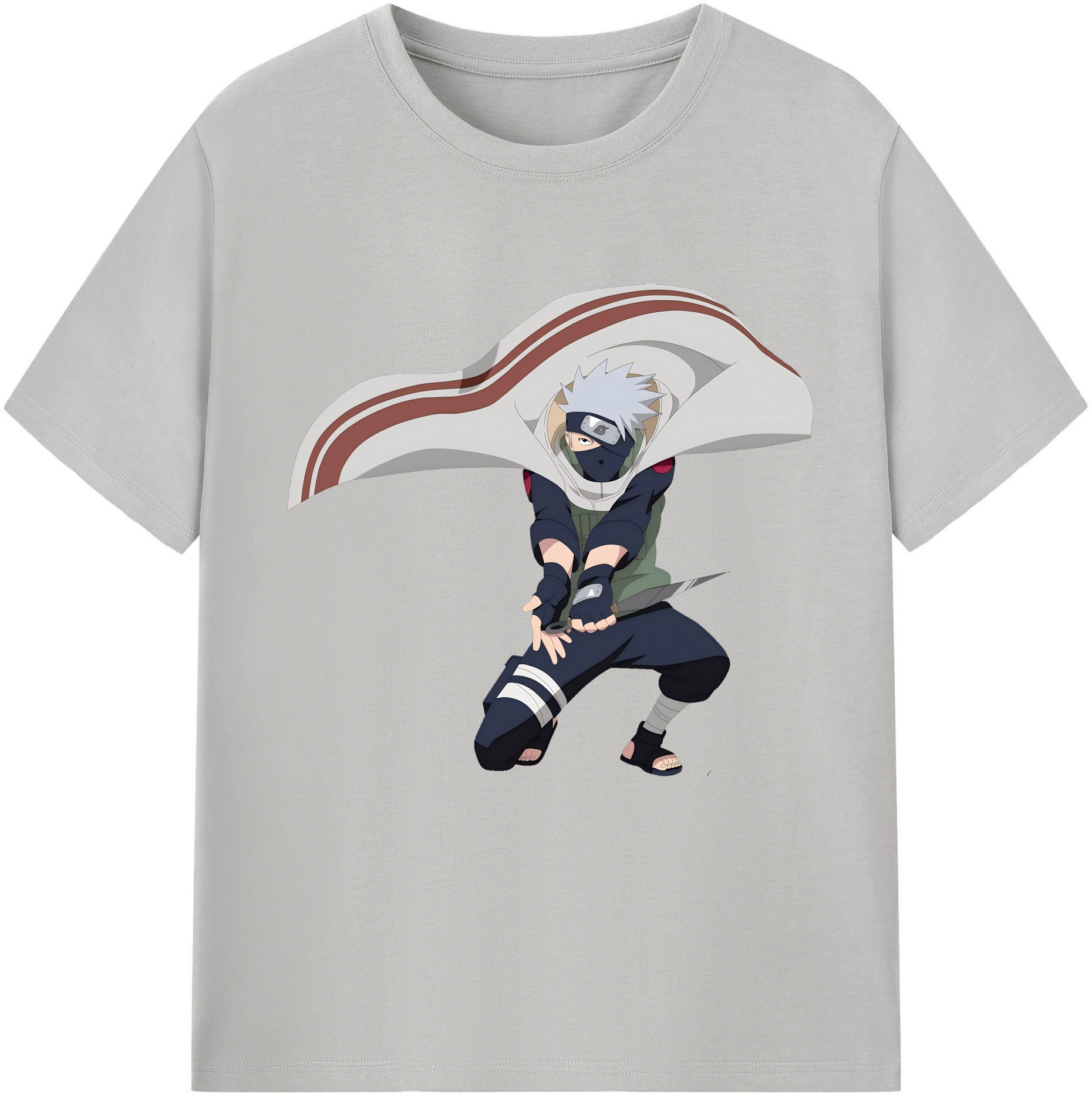 （画像用） NARUTO -ナルト- はたけ カカシ Hatake Kakashi レディースカジュアルプリントTシャツ（綿100％）