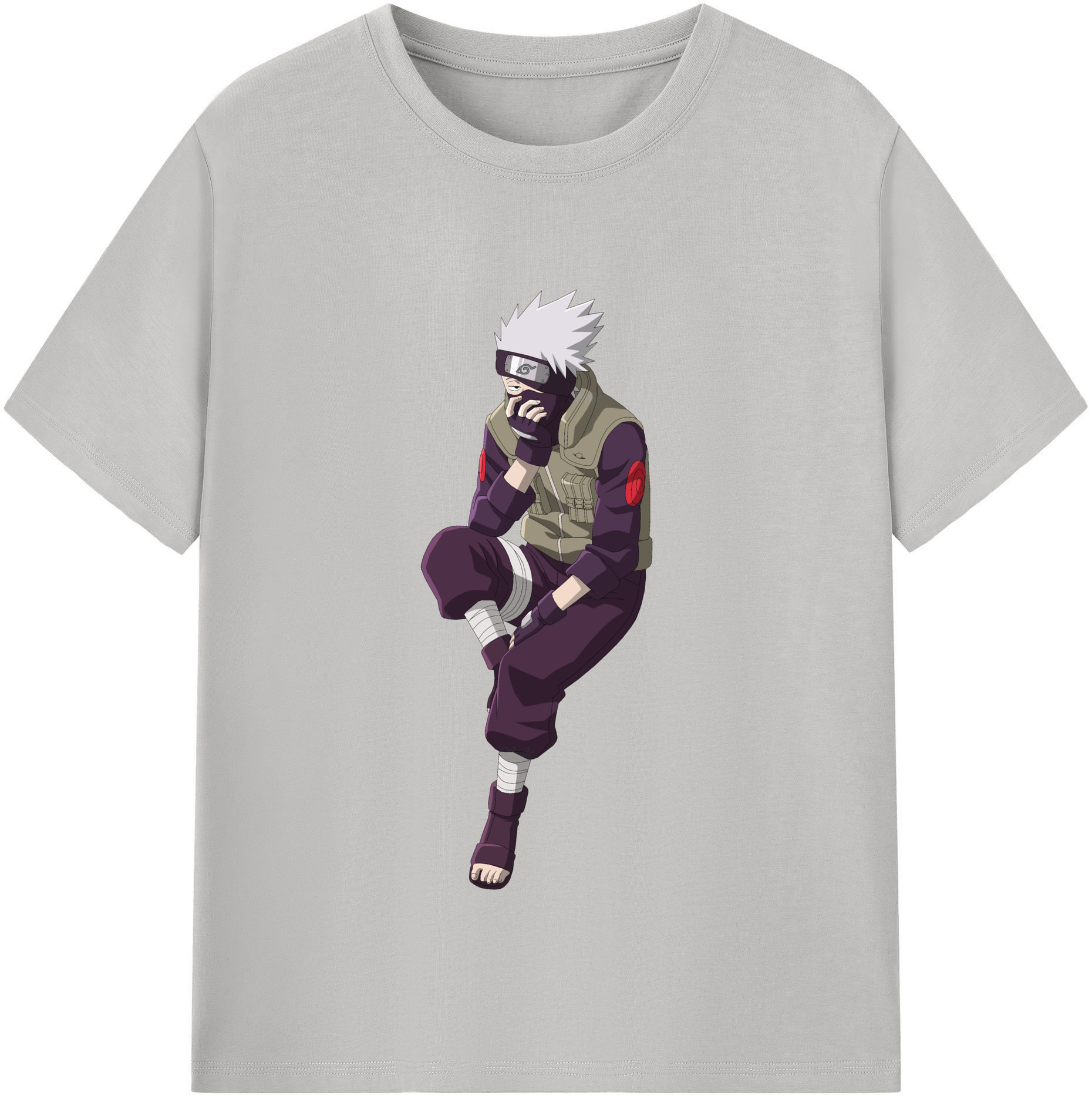 （画像用） NARUTO -ナルト- はたけ カカシ Hatake Kakashi レディースカジュアルプリントTシャツ（綿100％）