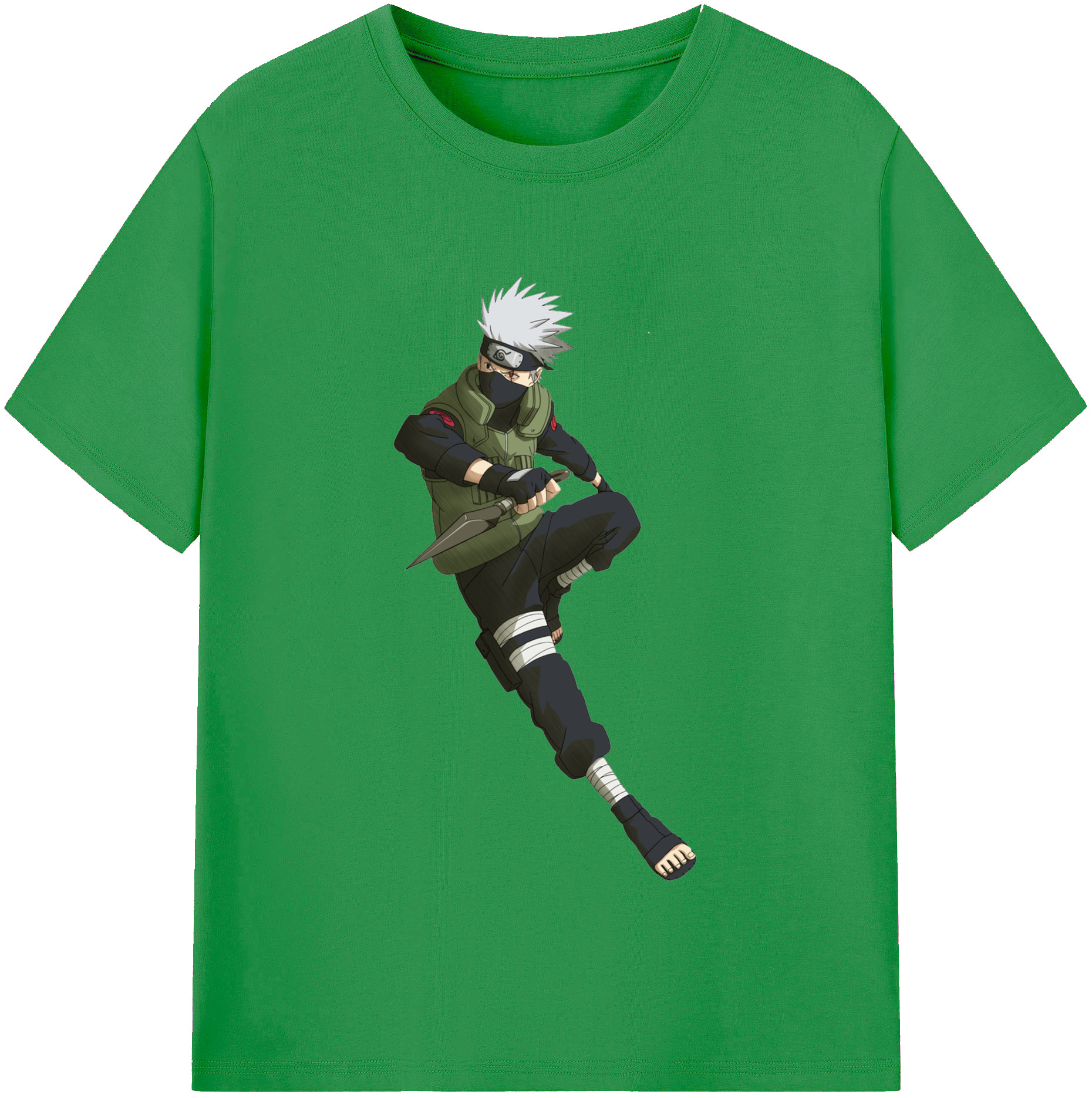 （画像用） NARUTO -ナルト- はたけ カカシ Hatake Kakashi レディースカジュアルプリントTシャツ（綿100％）