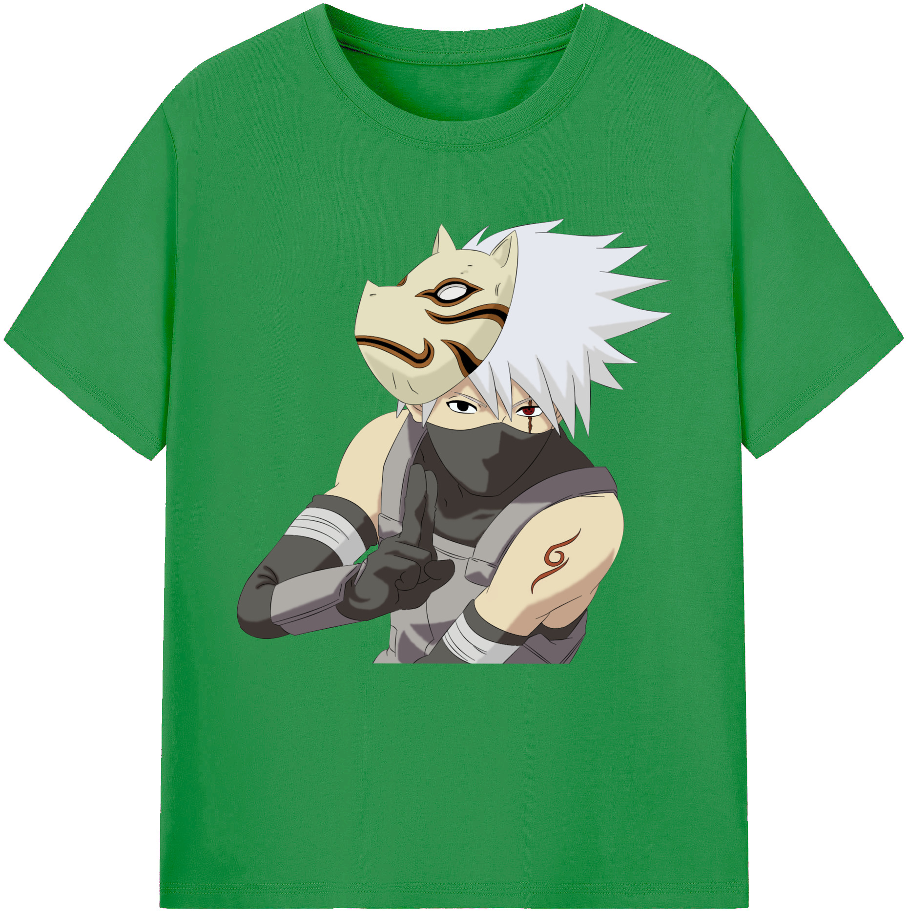 （画像用） NARUTO -ナルト- はたけ カカシ Hatake Kakashi レディースカジュアルプリントTシャツ（綿100％）