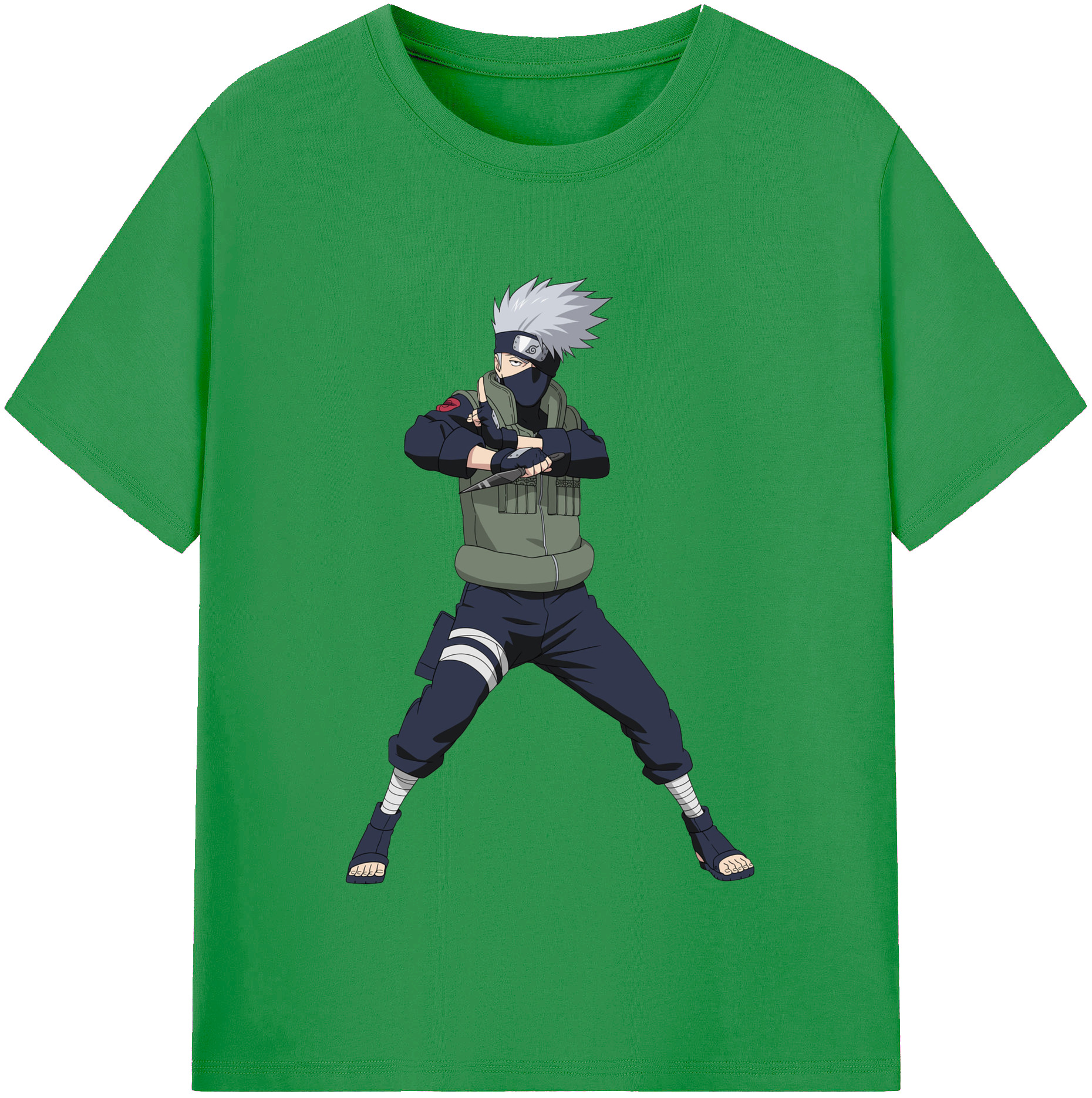 （画像用） NARUTO -ナルト- はたけ カカシ Hatake Kakashi レディースカジュアルプリントTシャツ（綿100％）