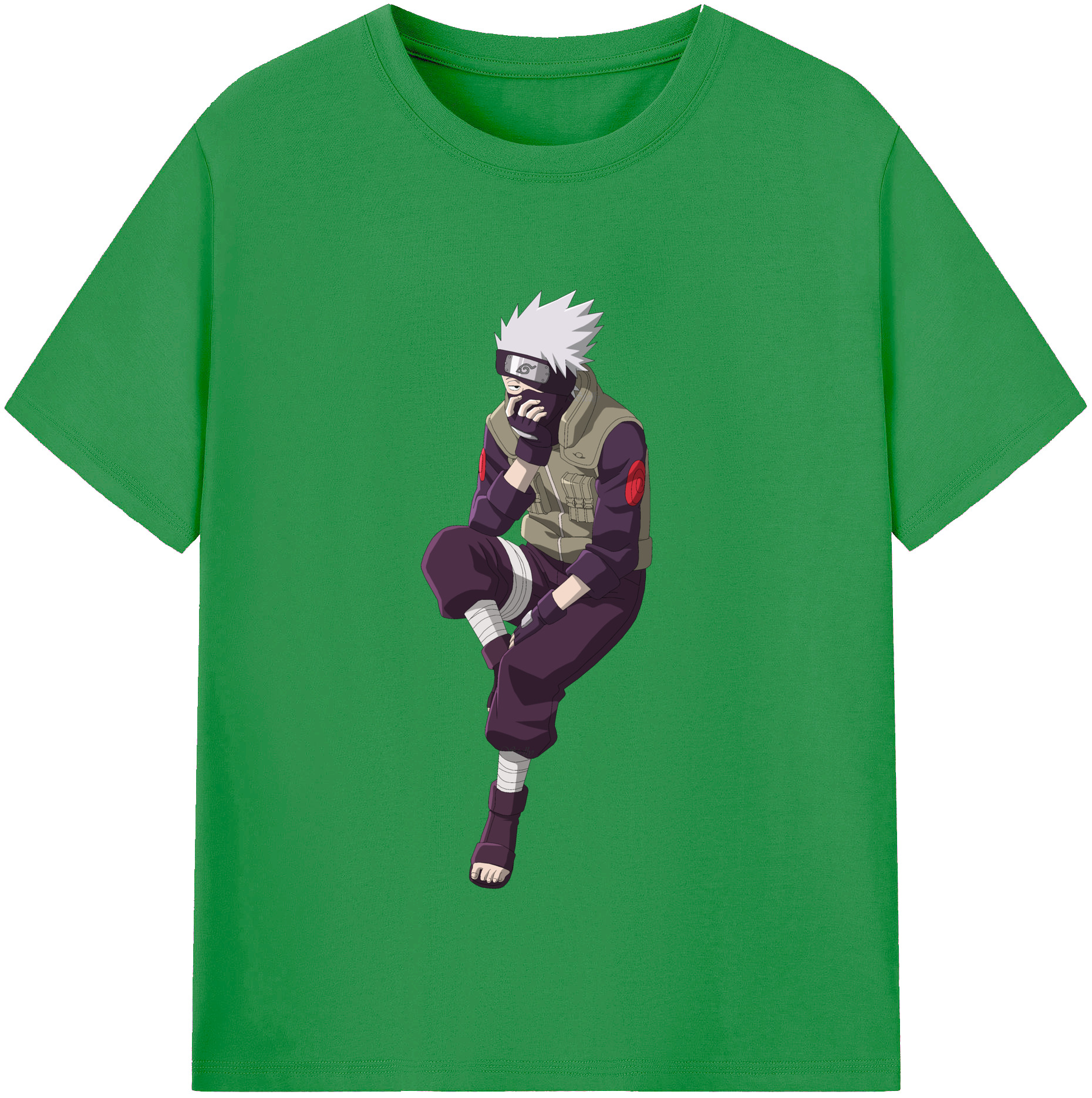（画像用） NARUTO -ナルト- はたけ カカシ Hatake Kakashi レディースカジュアルプリントTシャツ（綿100％）