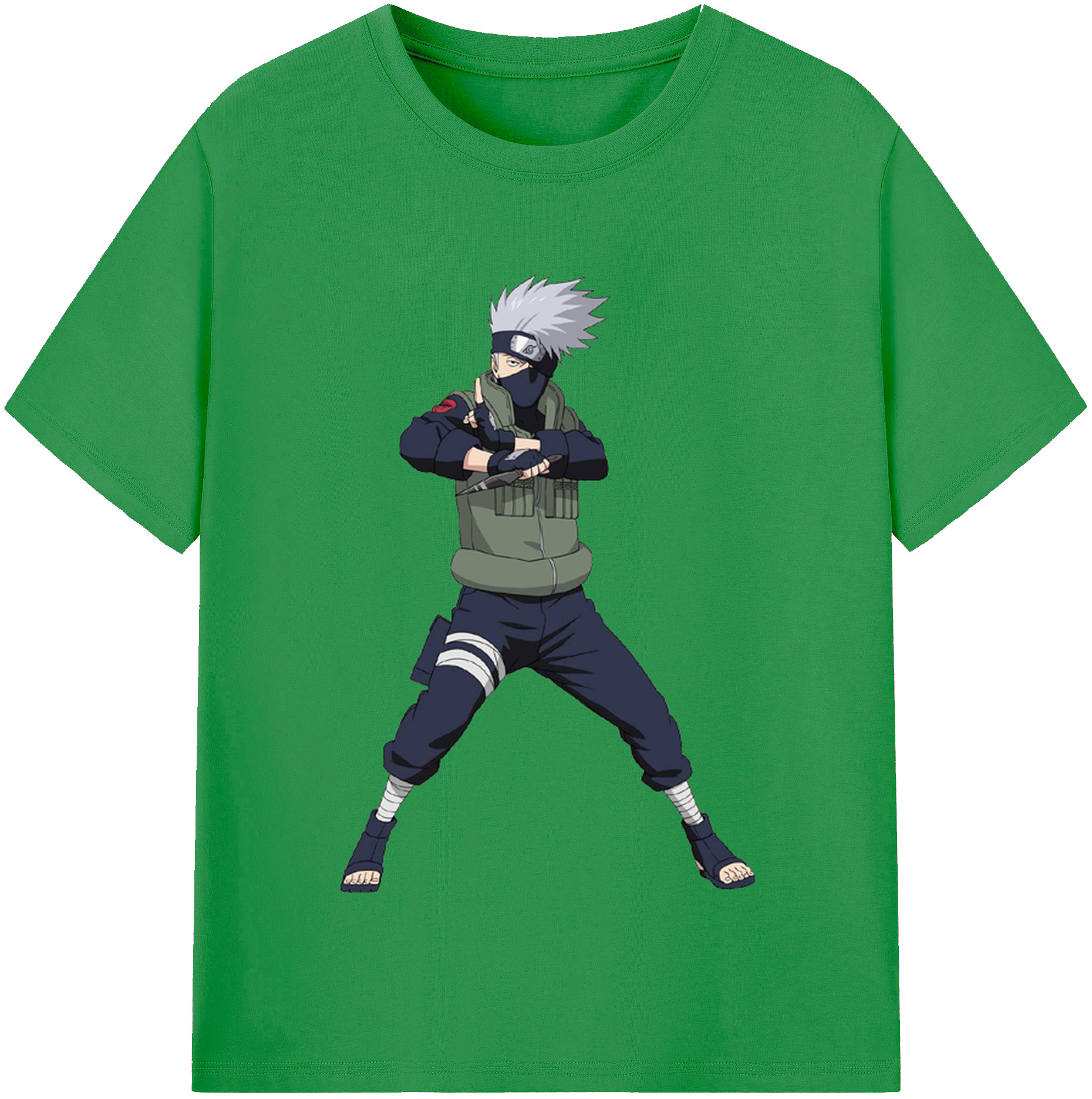 （画像用） NARUTO -ナルト- はたけ カカシ Hatake Kakashi レディースカジュアルプリントTシャツ（綿100％）
