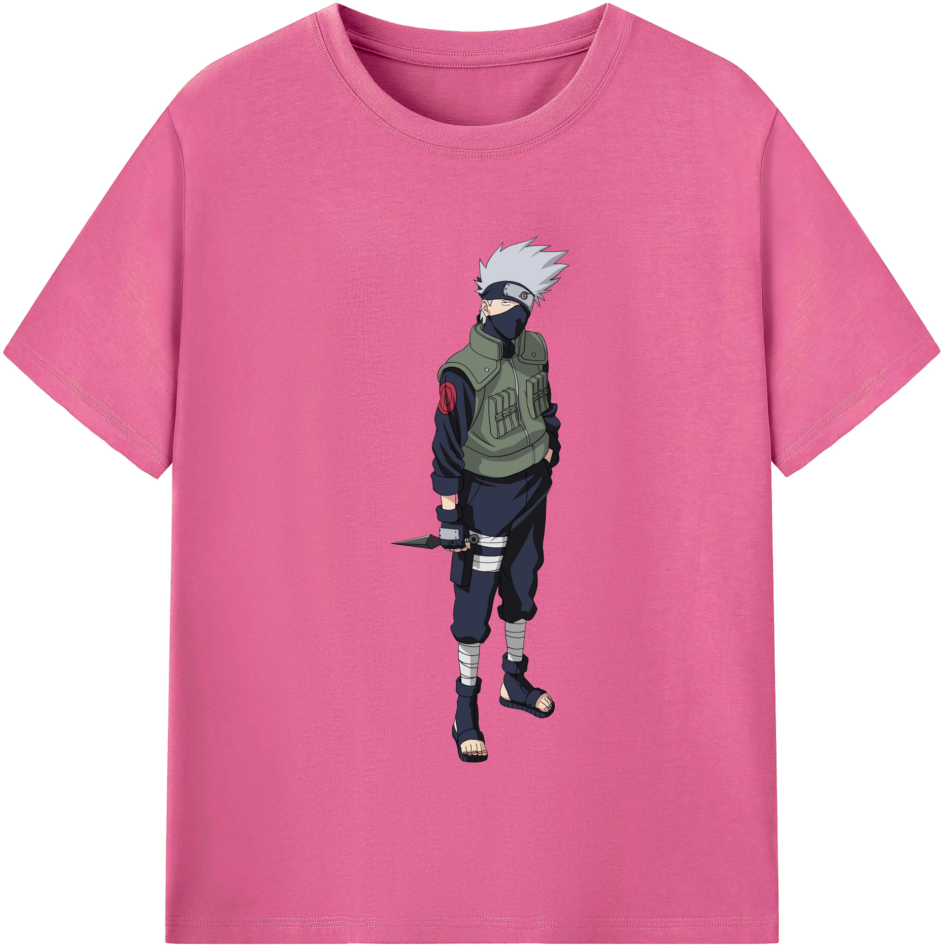 （画像用） NARUTO -ナルト- はたけ カカシ Hatake Kakashi レディースカジュアルプリントTシャツ（綿100％）