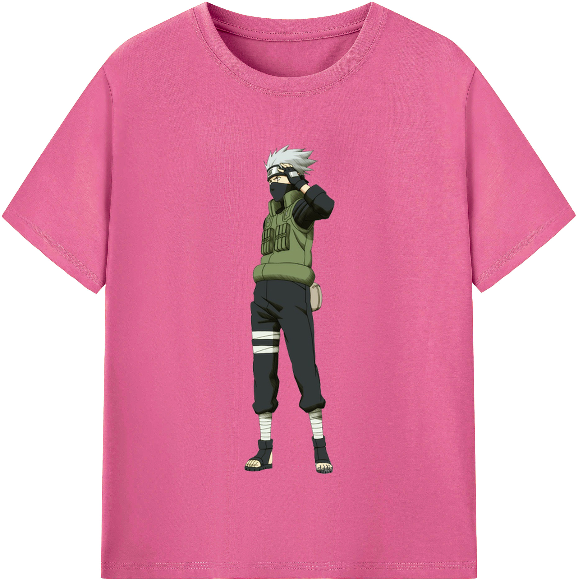 （画像用） NARUTO -ナルト- はたけ カカシ Hatake Kakashi レディースカジュアルプリントTシャツ（綿100％）