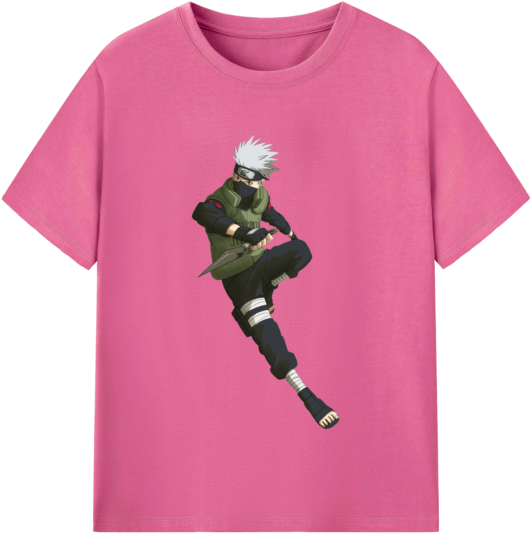 （画像用） NARUTO -ナルト- はたけ カカシ Hatake Kakashi レディースカジュアルプリントTシャツ（綿100％）