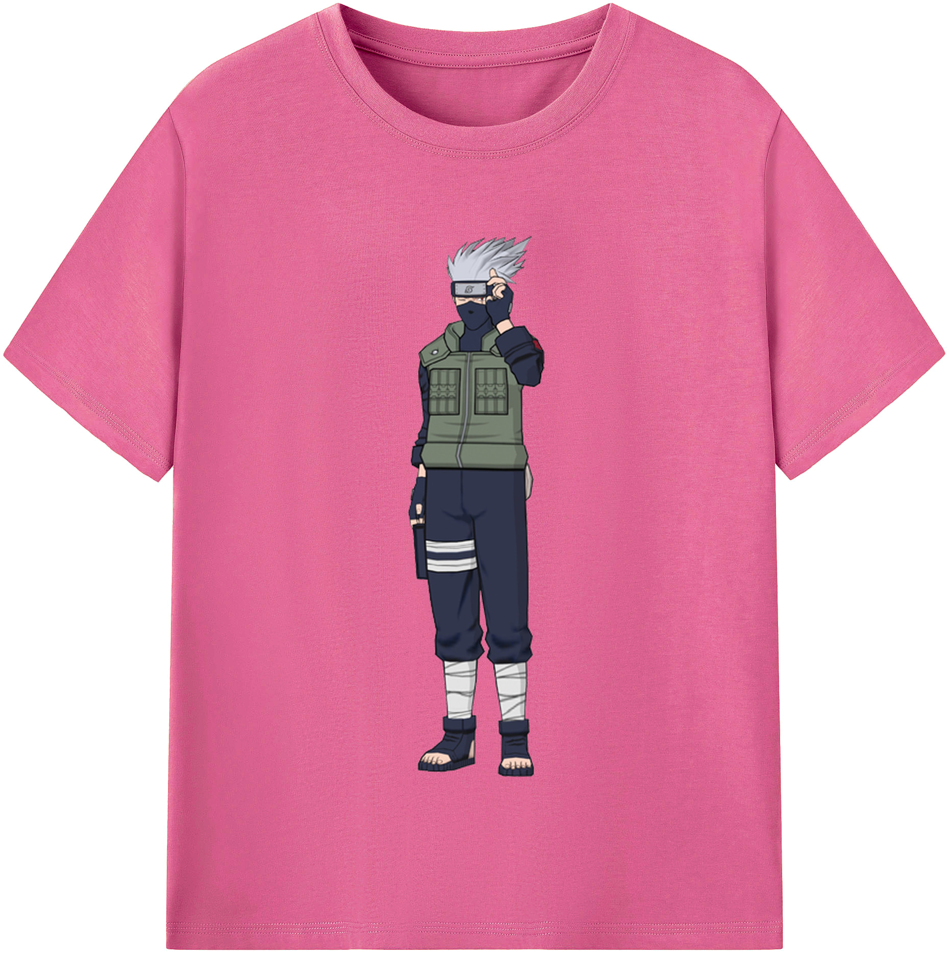 （画像用） NARUTO -ナルト- はたけ カカシ Hatake Kakashi レディースカジュアルプリントTシャツ（綿100％）