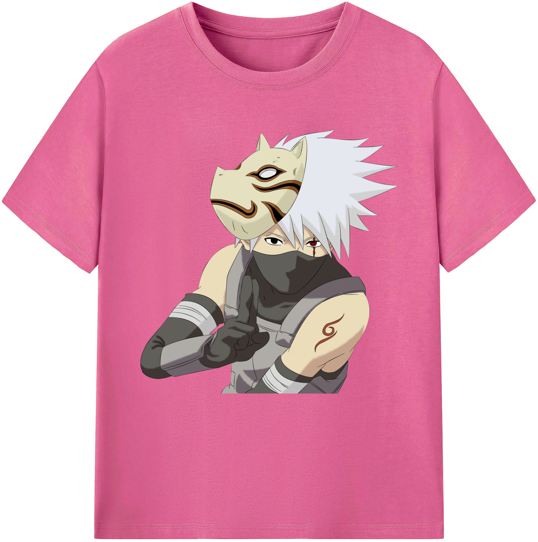 （画像用） NARUTO -ナルト- はたけ カカシ Hatake Kakashi レディースカジュアルプリントTシャツ（綿100％）