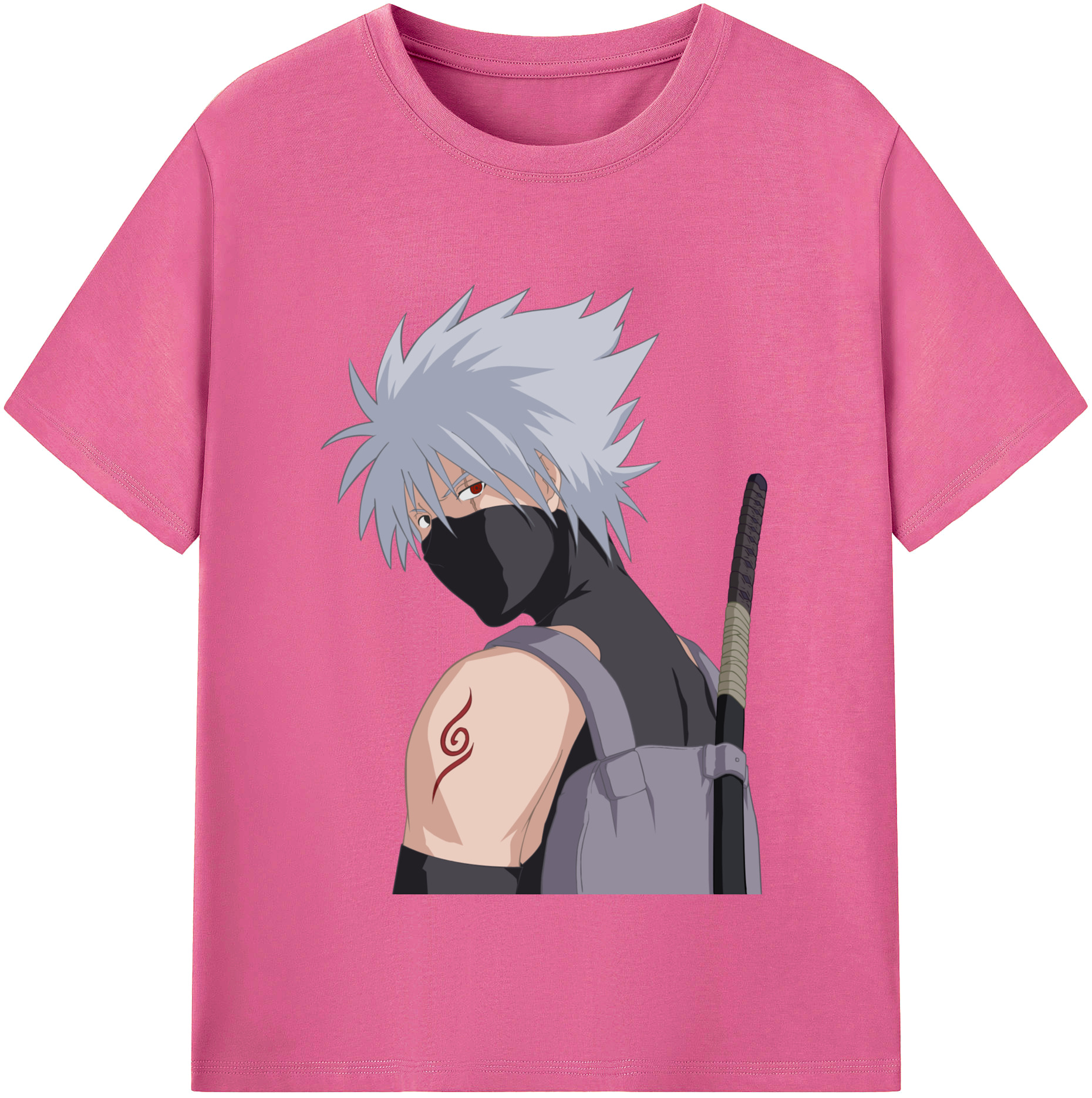 （画像用） NARUTO -ナルト- はたけ カカシ Hatake Kakashi レディースカジュアルプリントTシャツ（綿100％）