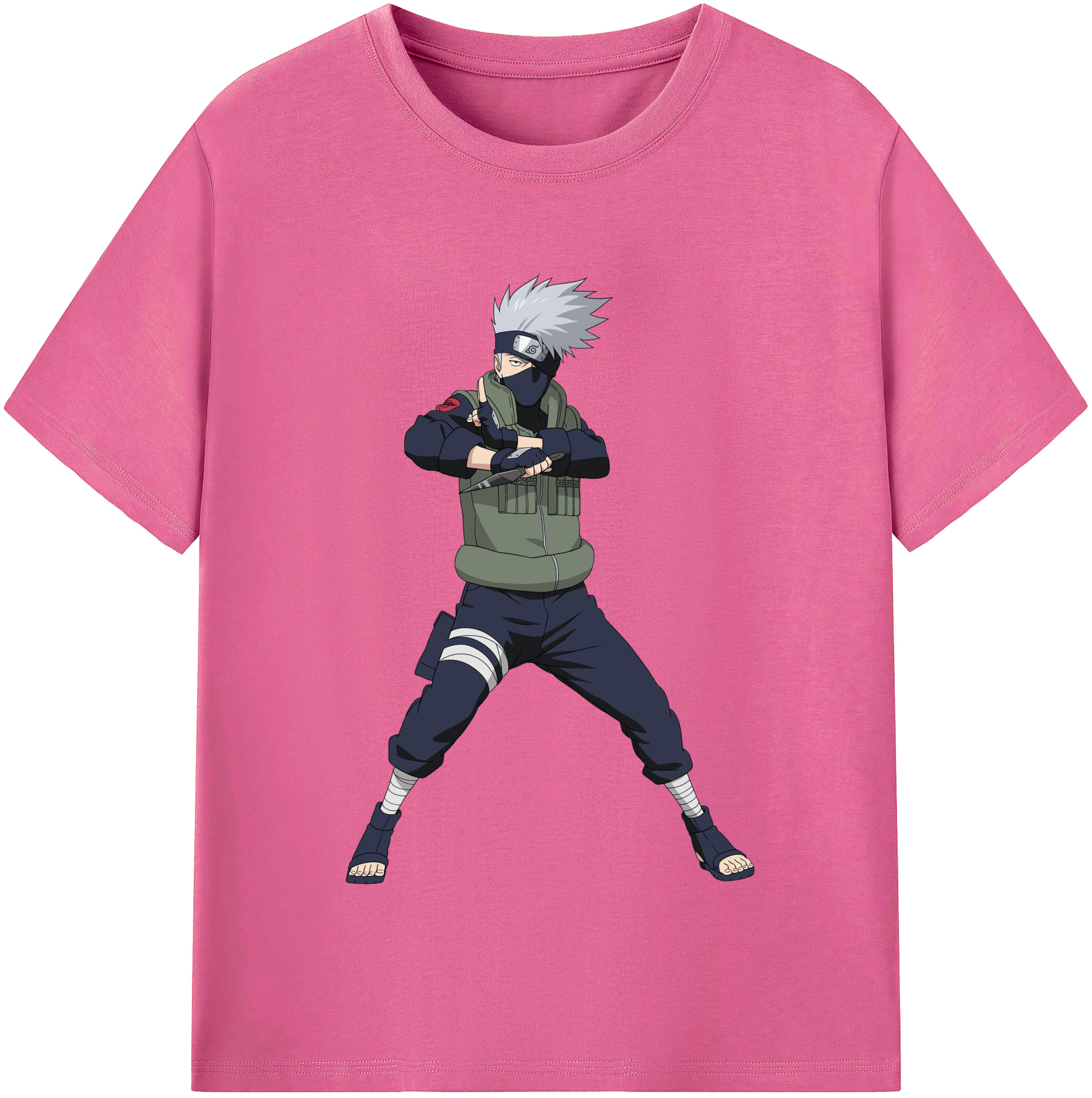 （画像用） NARUTO -ナルト- はたけ カカシ Hatake Kakashi レディースカジュアルプリントTシャツ（綿100％）