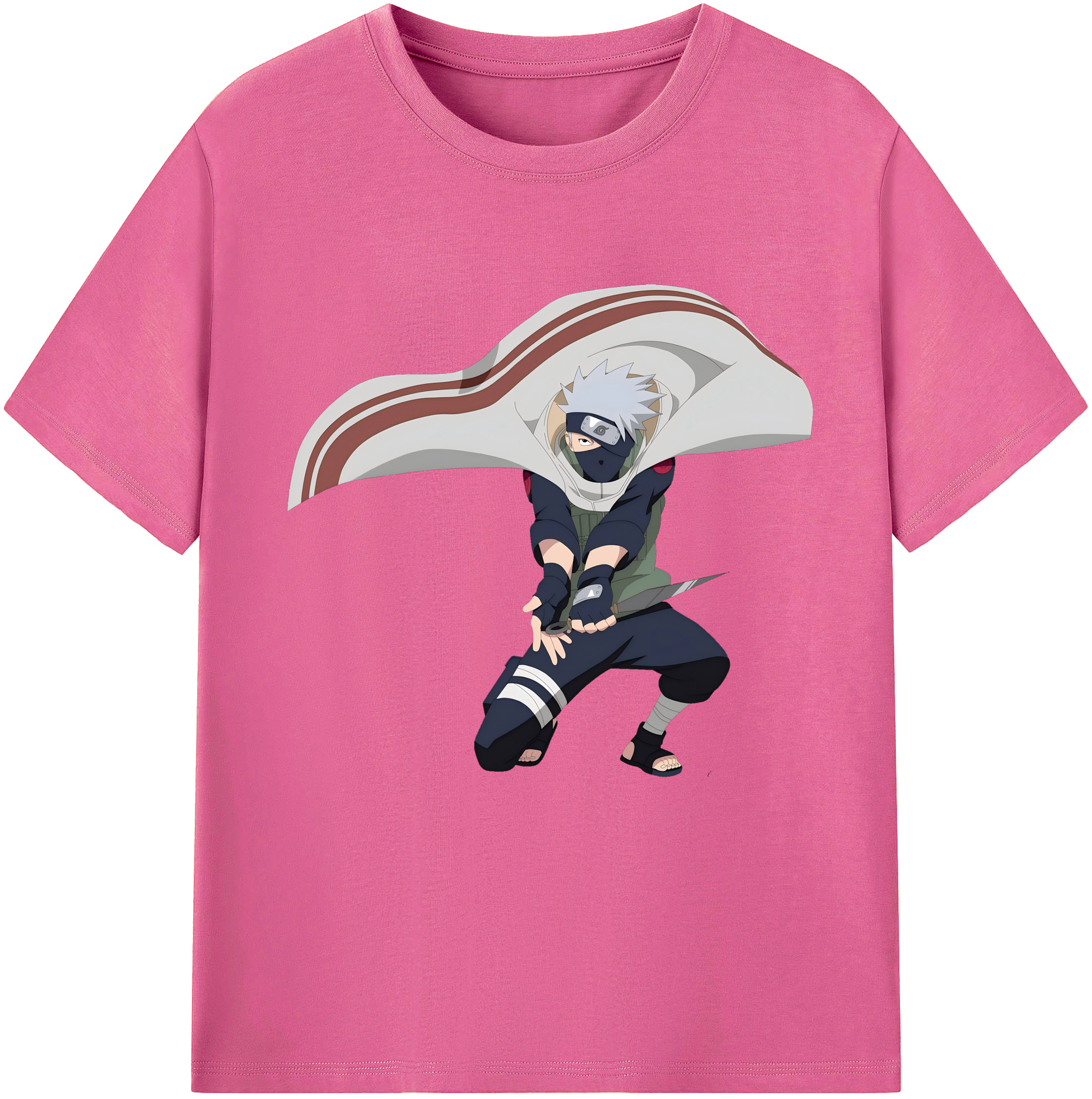 （画像用） NARUTO -ナルト- はたけ カカシ Hatake Kakashi レディースカジュアルプリントTシャツ（綿100％）