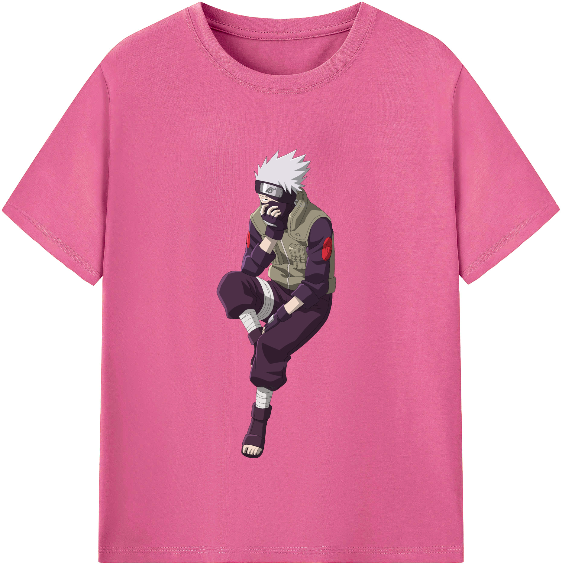 （画像用） NARUTO -ナルト- はたけ カカシ Hatake Kakashi レディースカジュアルプリントTシャツ（綿100％）