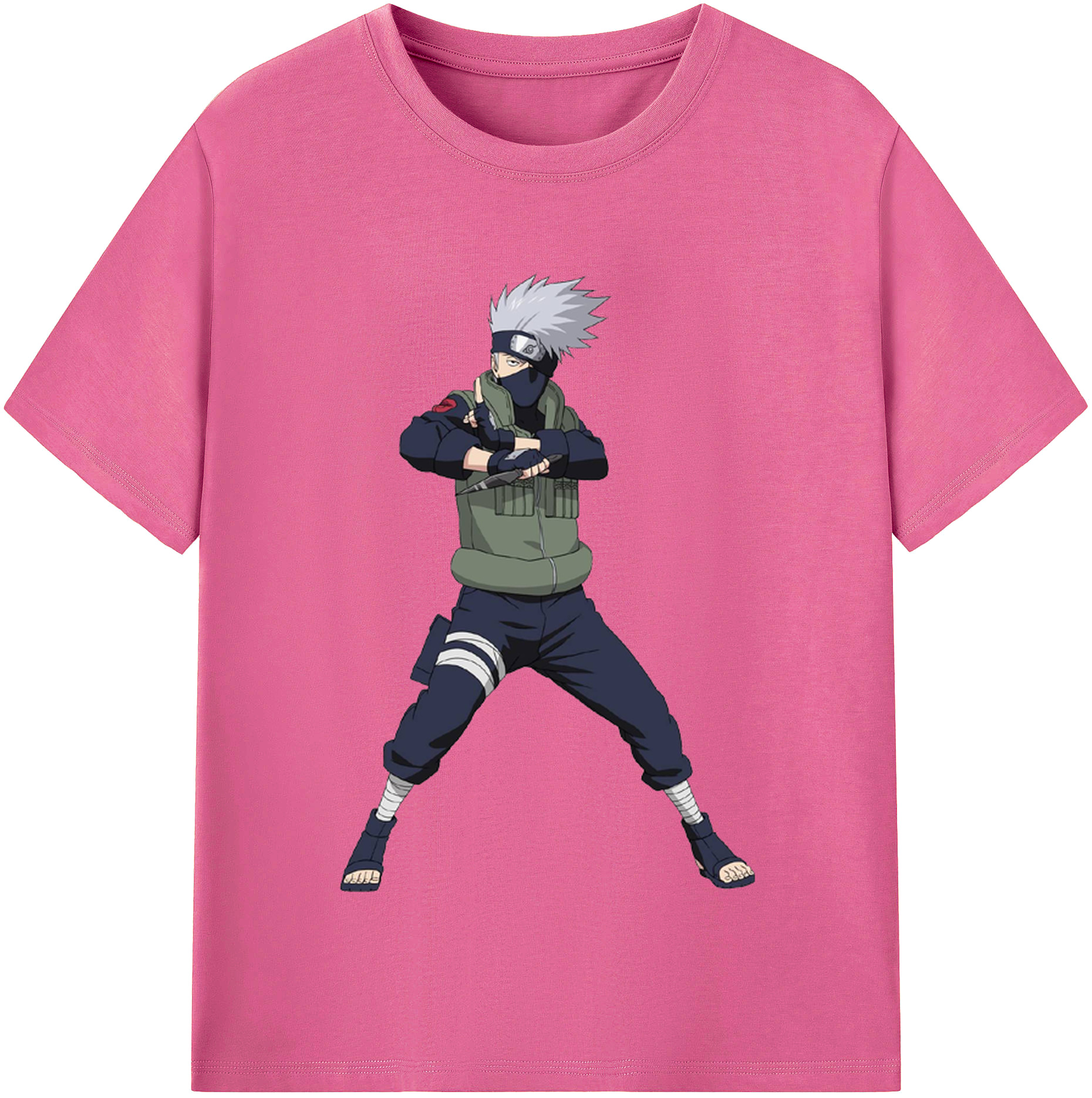 （画像用） NARUTO -ナルト- はたけ カカシ Hatake Kakashi レディースカジュアルプリントTシャツ（綿100％）