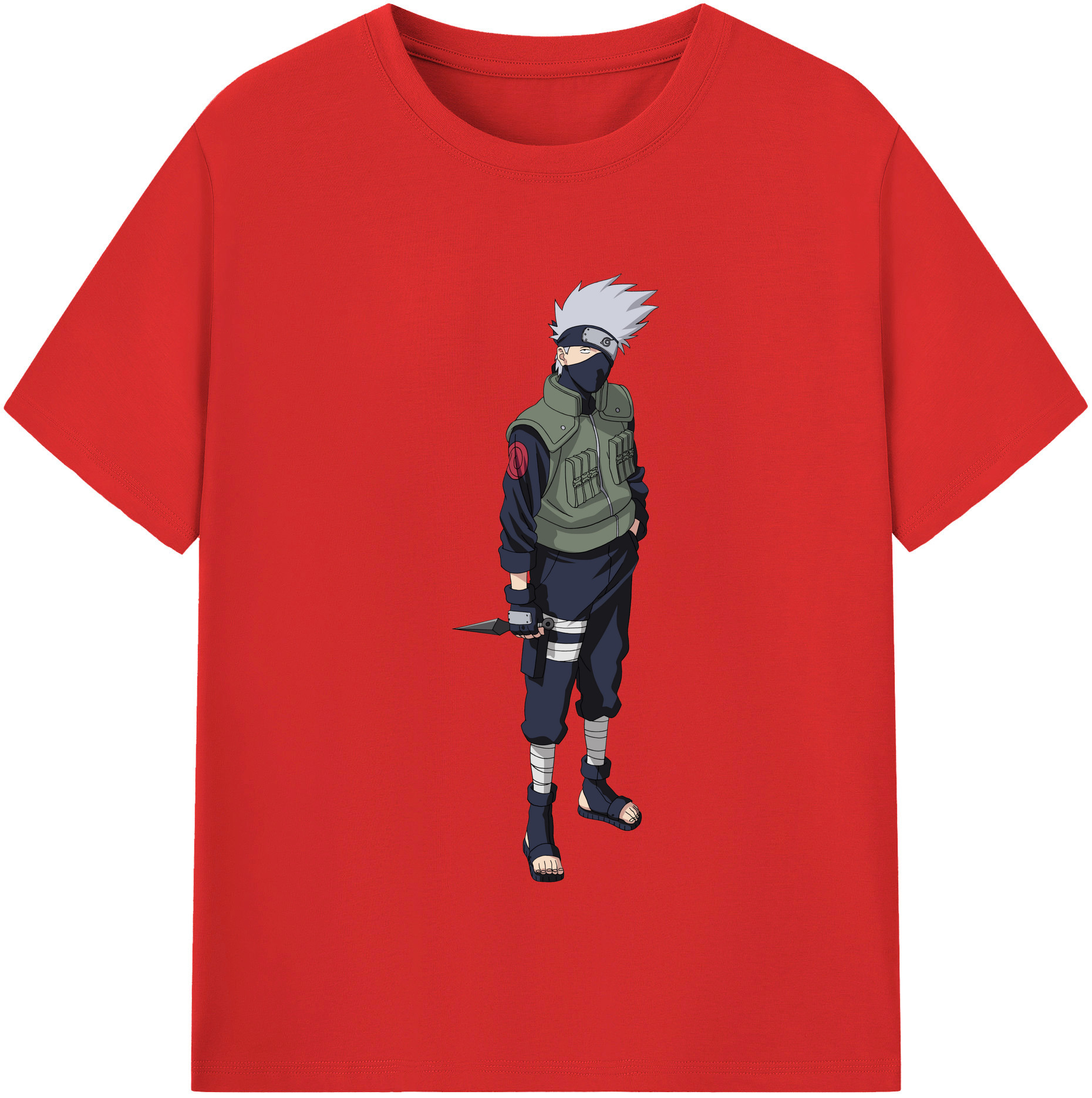 （画像用） NARUTO -ナルト- はたけ カカシ Hatake Kakashi レディースカジュアルプリントTシャツ（綿100％）