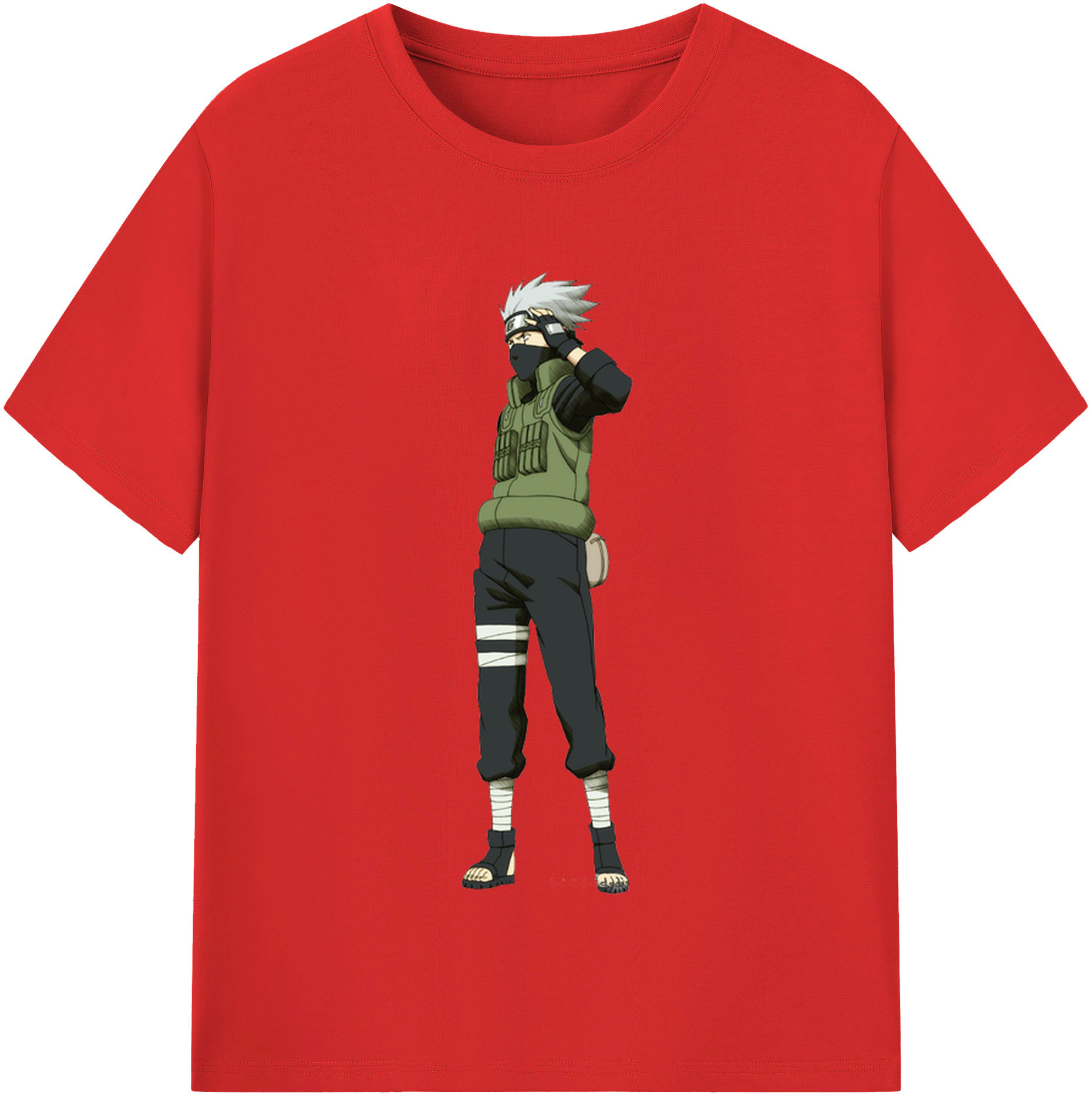 （画像用） NARUTO -ナルト- はたけ カカシ Hatake Kakashi レディースカジュアルプリントTシャツ（綿100％）