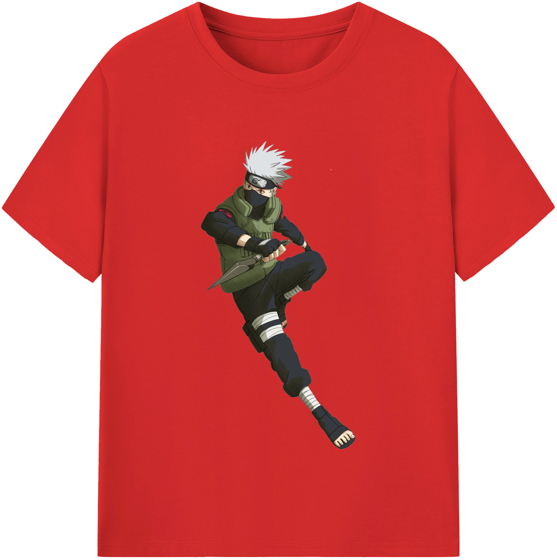（画像用） NARUTO -ナルト- はたけ カカシ Hatake Kakashi レディースカジュアルプリントTシャツ（綿100％）