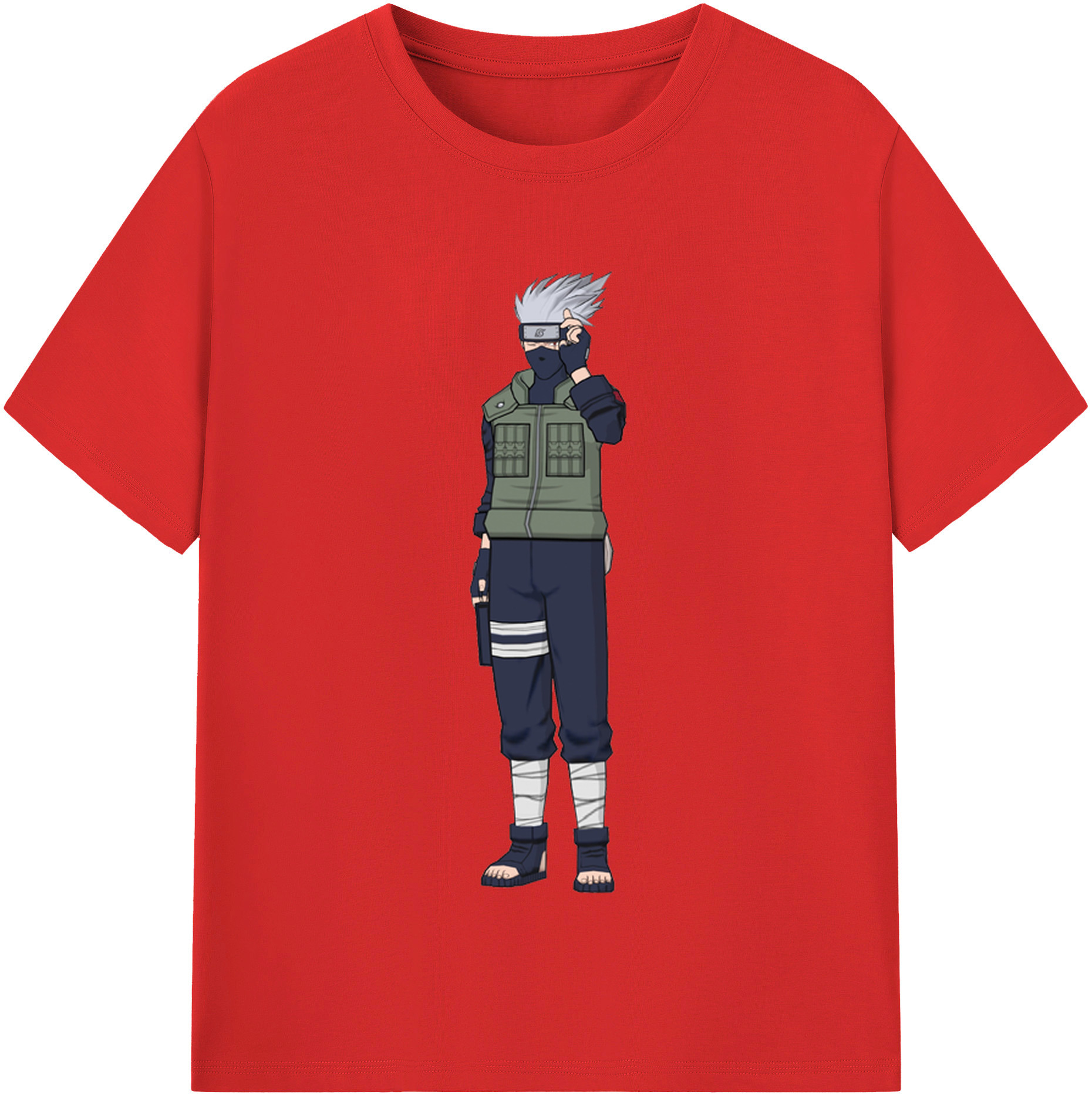（画像用） NARUTO -ナルト- はたけ カカシ Hatake Kakashi レディースカジュアルプリントTシャツ（綿100％）