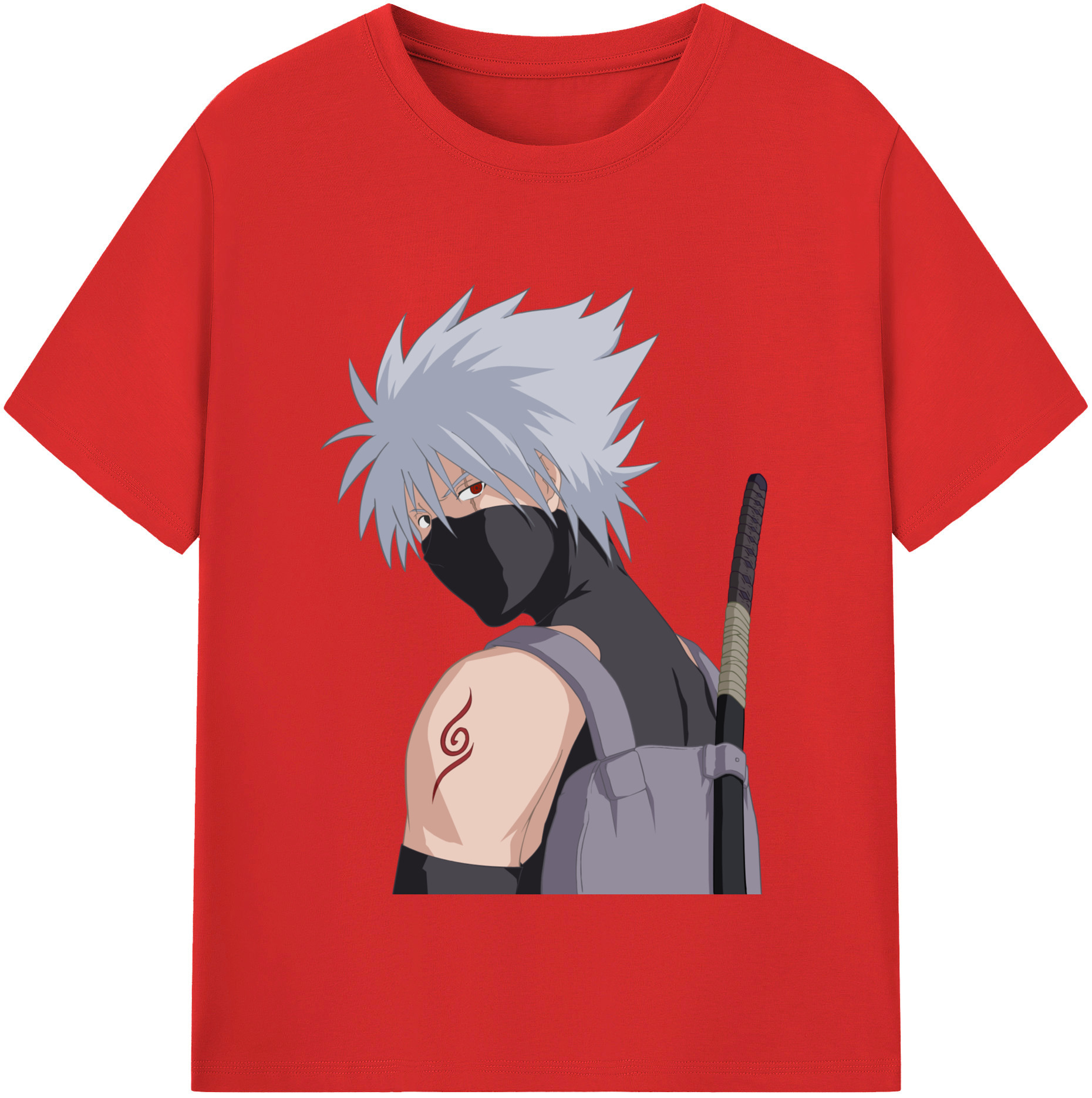 （画像用） NARUTO -ナルト- はたけ カカシ Hatake Kakashi レディースカジュアルプリントTシャツ（綿100％）
