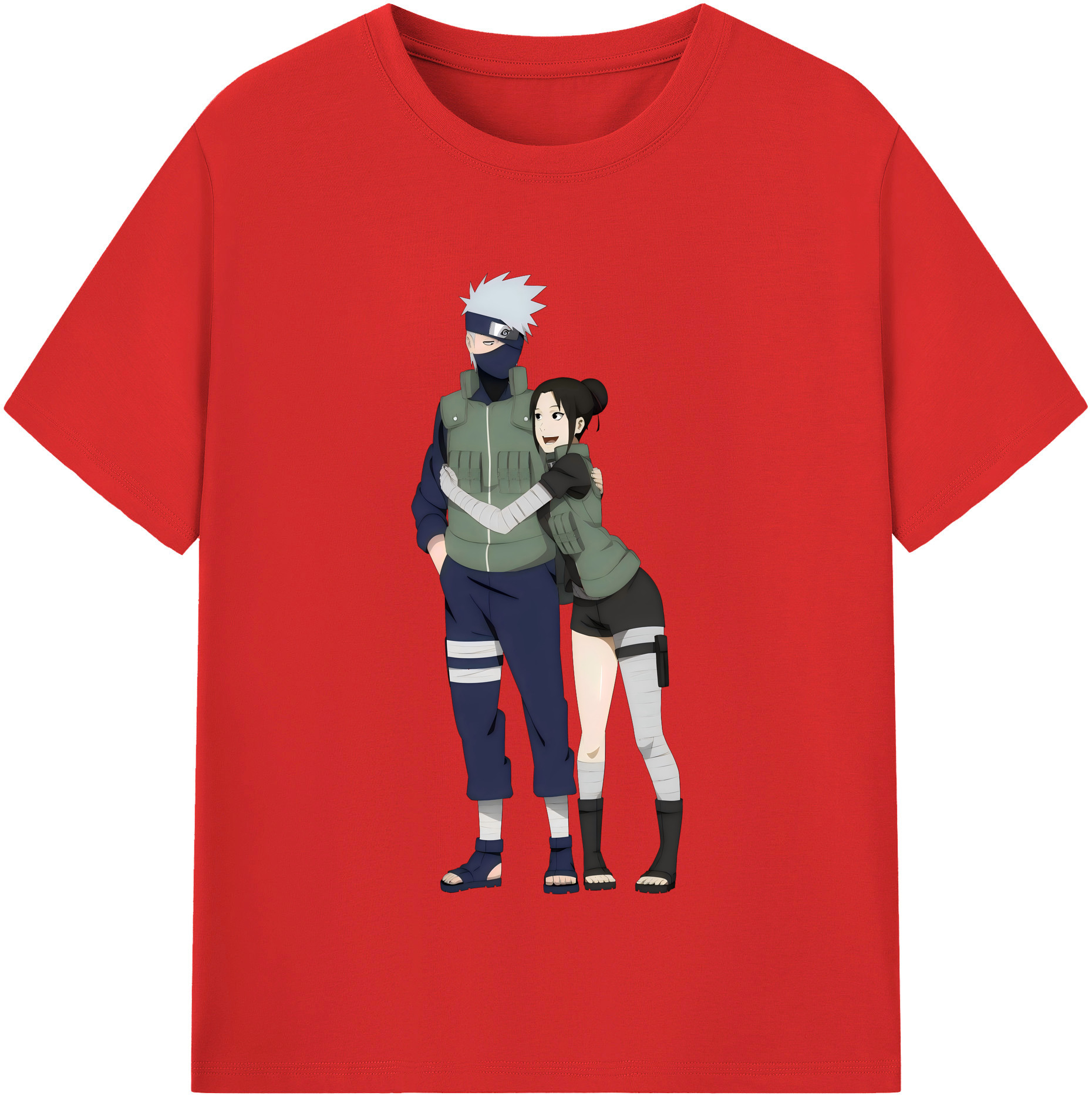（画像用） NARUTO -ナルト- はたけ カカシ Hatake Kakashi レディースカジュアルプリントTシャツ（綿100％）