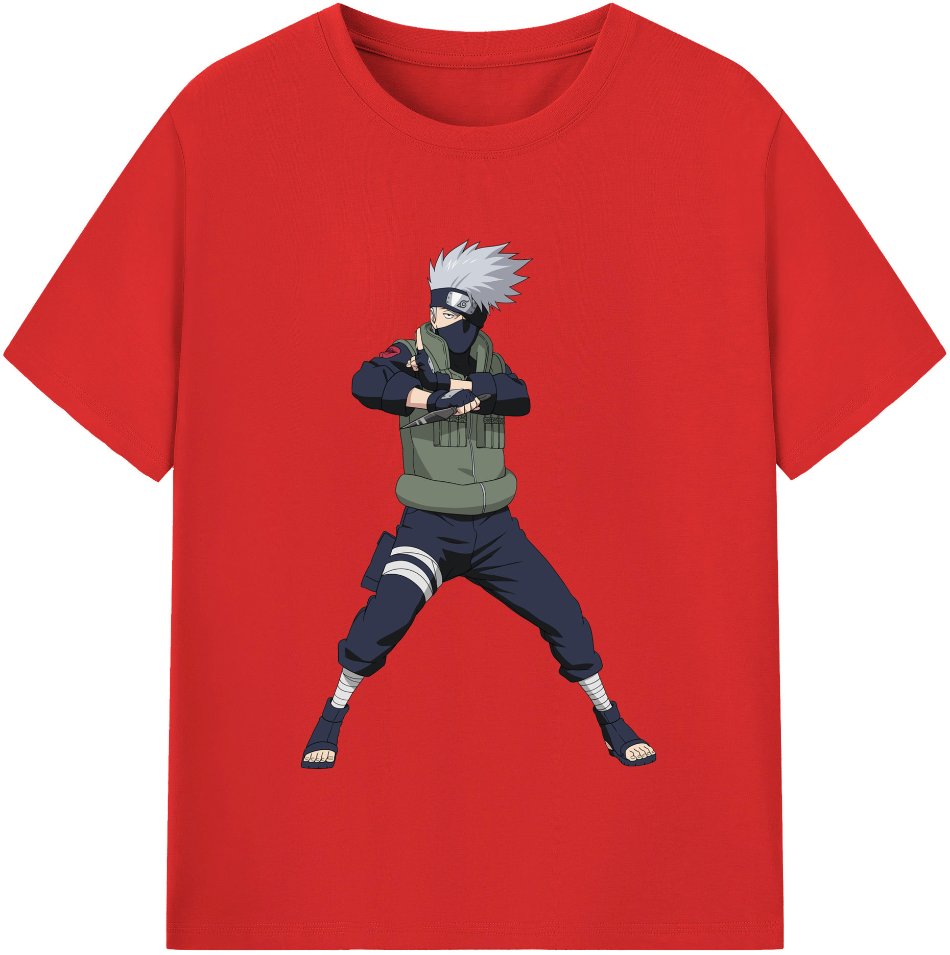 （画像用） NARUTO -ナルト- はたけ カカシ Hatake Kakashi レディースカジュアルプリントTシャツ（綿100％）